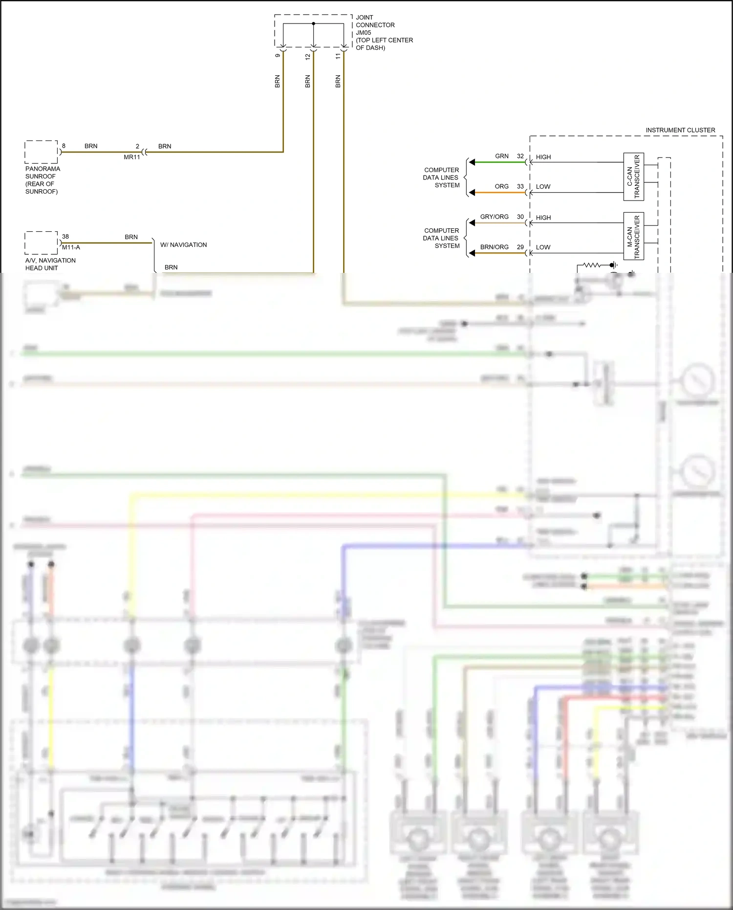Wiring diagram left front wheel sensor for Hyundai Tucson III facelift (2018-2021) (3 of 3)