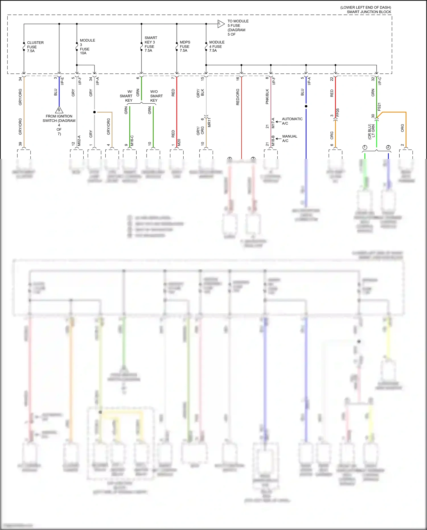 Wiring diagram multi- function switch for Hyundai Tucson III facelift (2018-2021) (8 of 10)