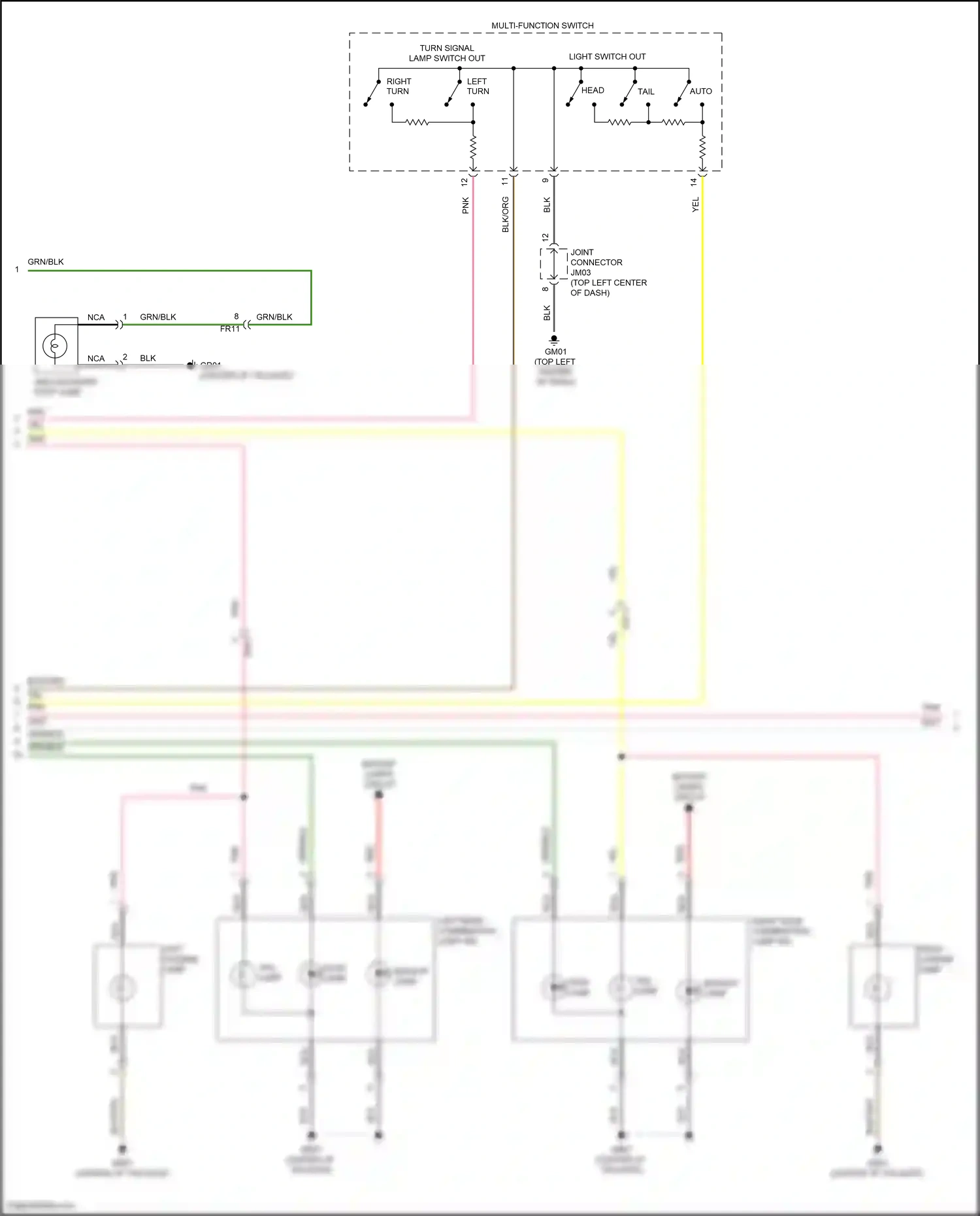 Wiring diagram multi- function switch for Hyundai Tucson III facelift (2018-2021) (1 of 10)