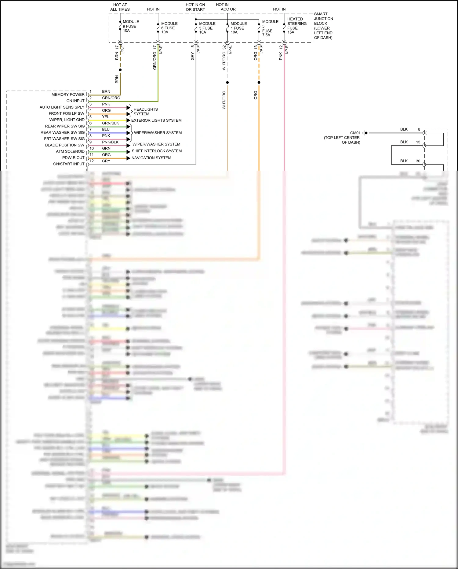Wiring diagram on input for Hyundai Tucson III facelift (2018-2021) (2 of 5)