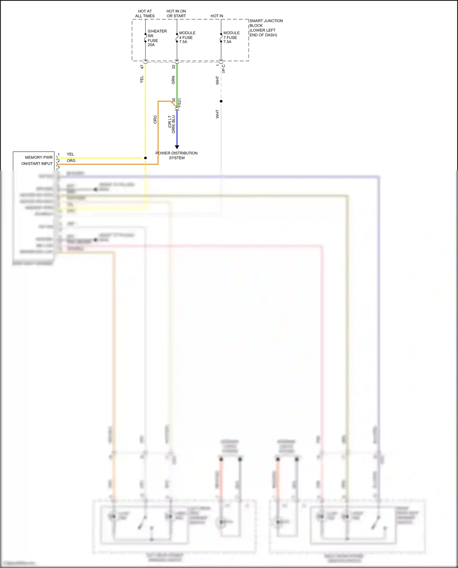 Wiring diagram on/start input for Hyundai Tucson III facelift (2018-2021) (19 of 24)