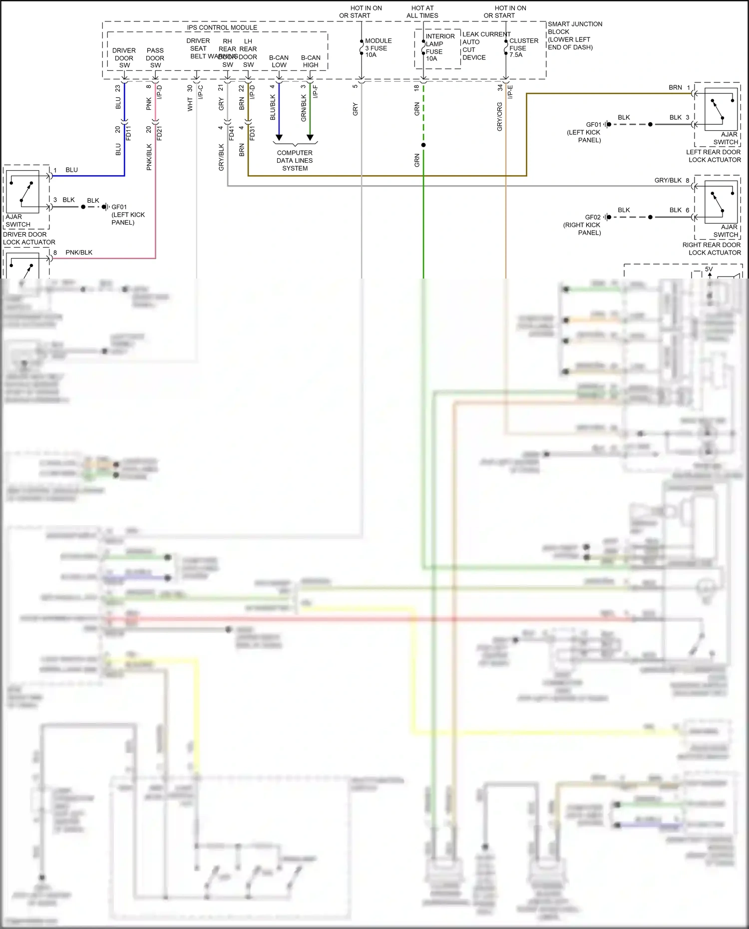 Wiring diagram on/start input for Hyundai Tucson III facelift (2018-2021) (10 of 24)