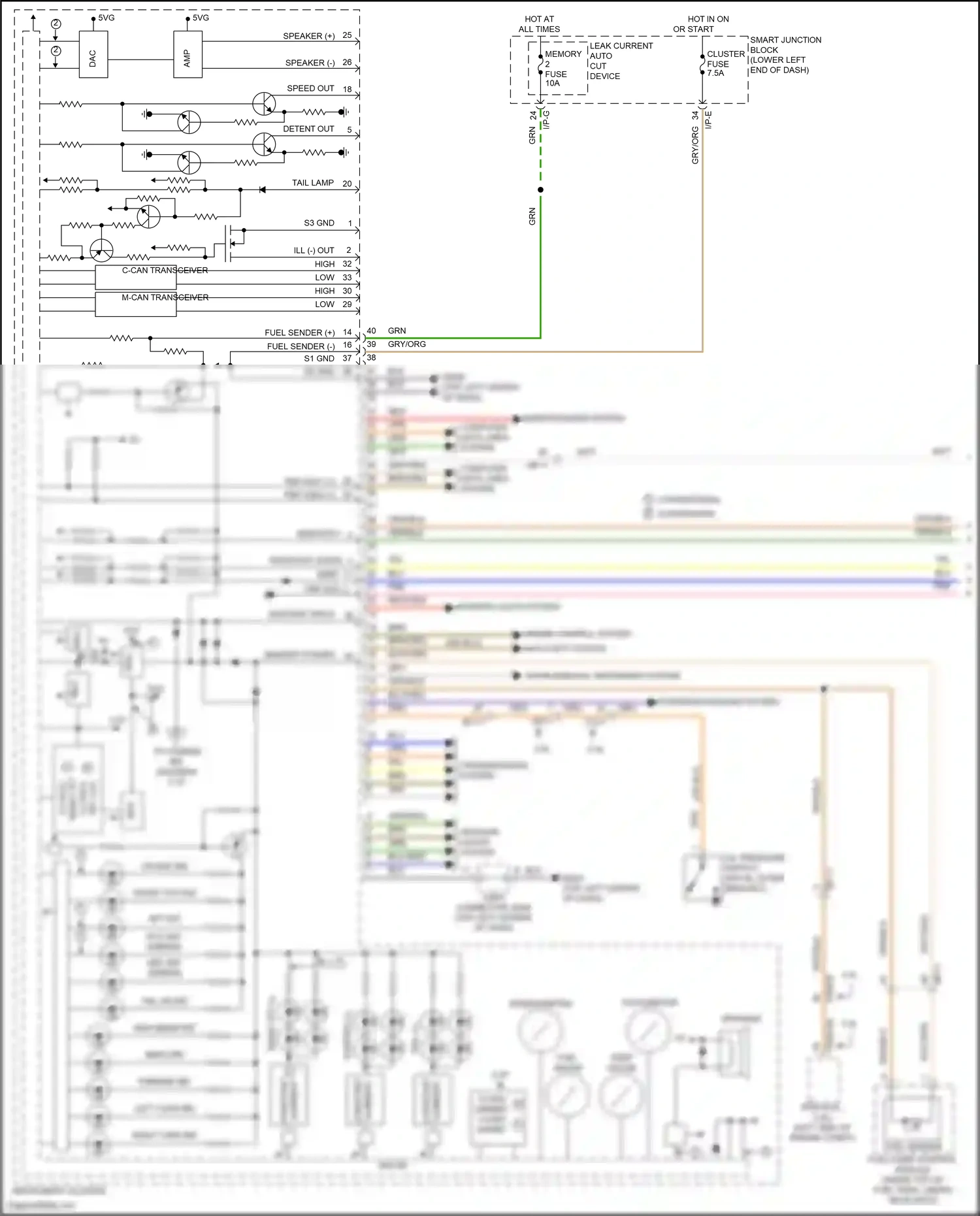 Wiring diagram on/start input for Hyundai Tucson III facelift (2018-2021) (15 of 24)