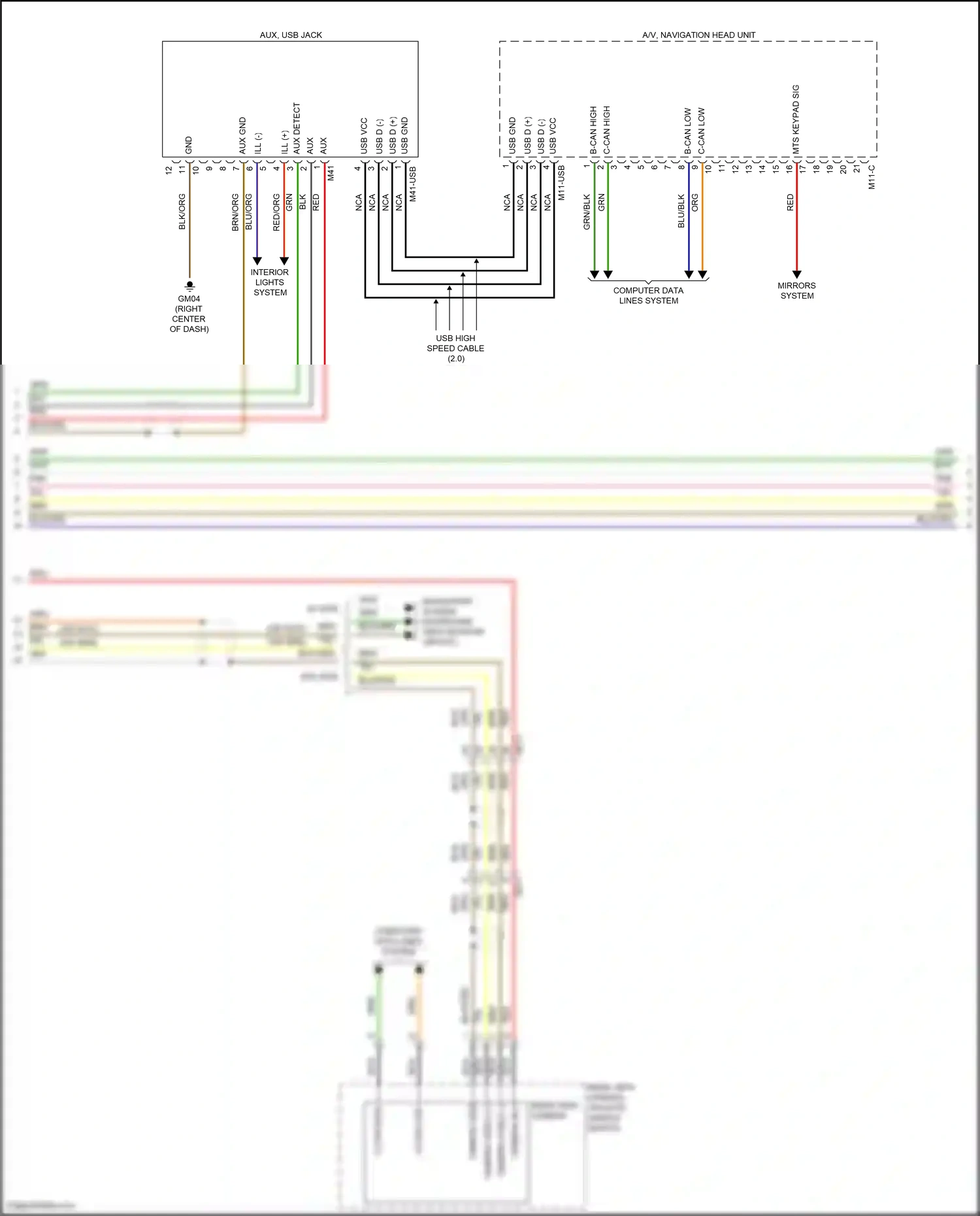 Wiring diagram rear view camera, tailgate handle switch for Hyundai Tucson III facelift (2018-2021) (1 of 8)