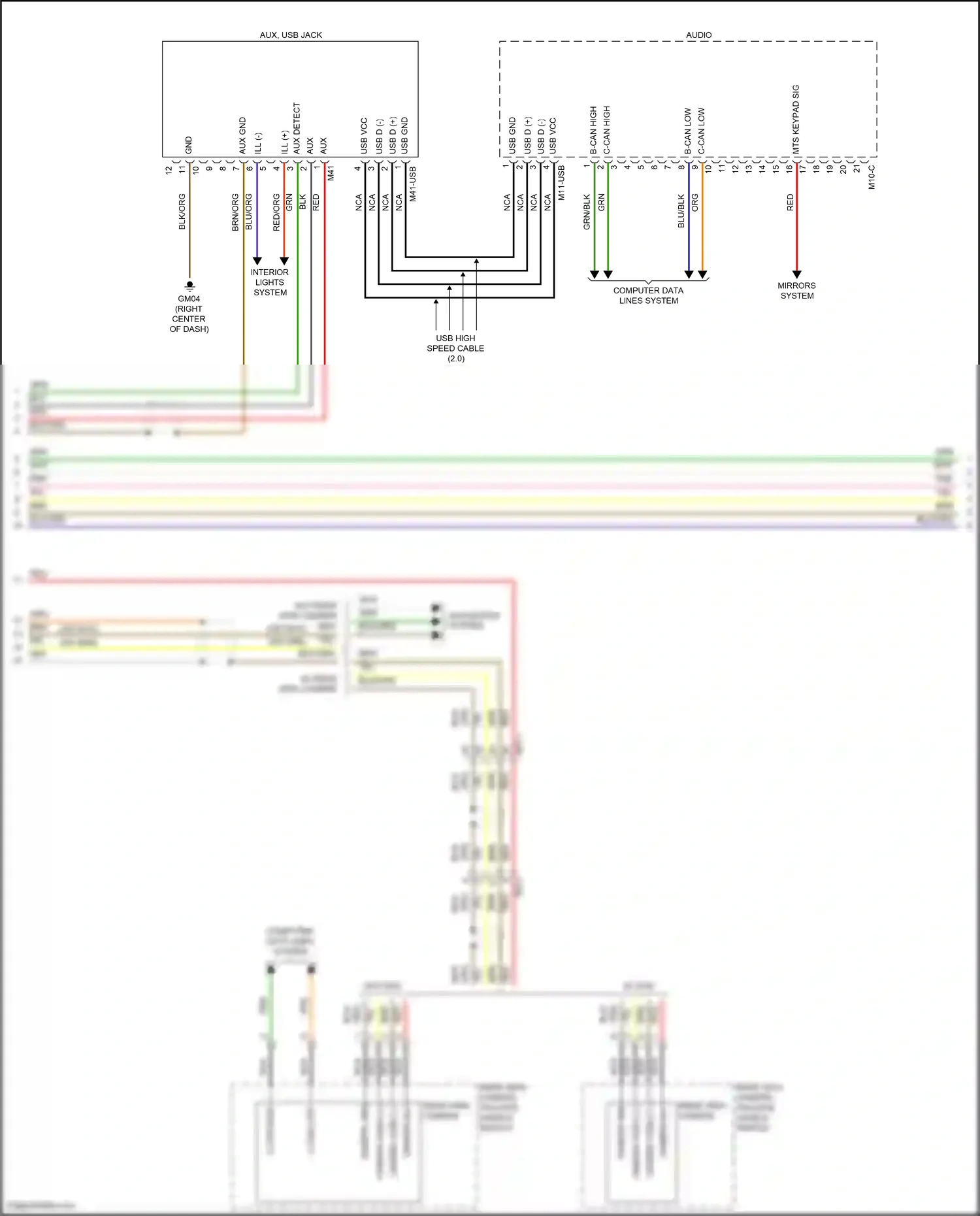 Wiring diagram rear view camera, tailgate handle switch for Hyundai Tucson III facelift (2018-2021) (7 of 8)