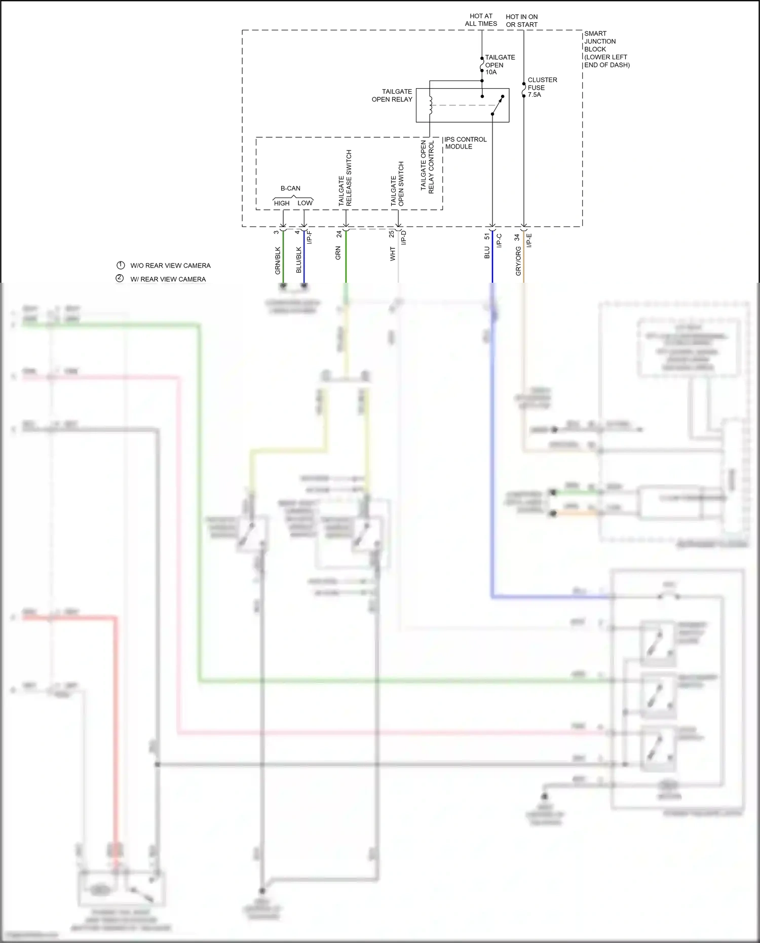 Wiring diagram secondary switch for Hyundai Tucson III facelift (2018-2021) (1 of 1)
