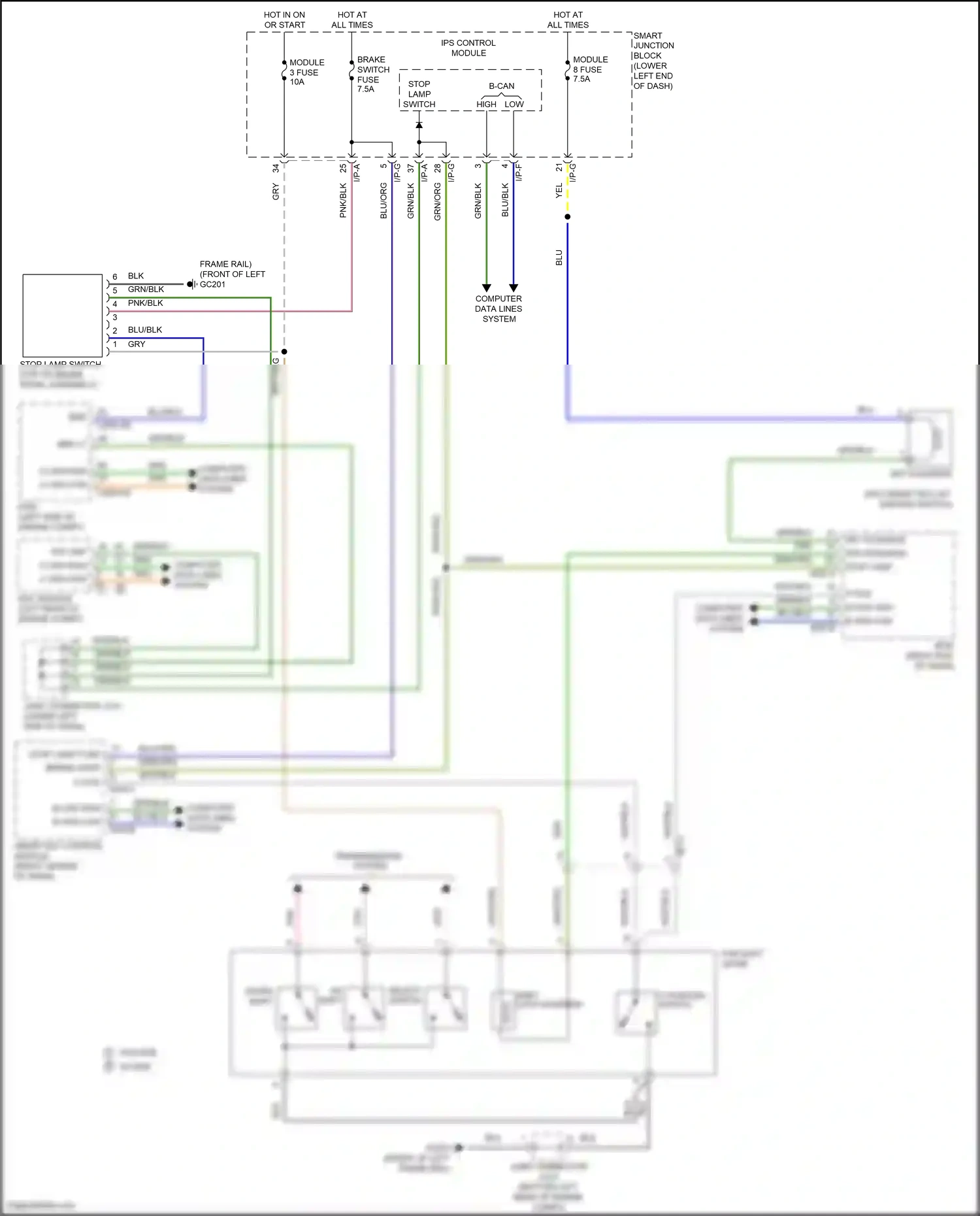 Wiring diagram select switch for Hyundai Tucson III facelift (2018-2021) (2 of 6)