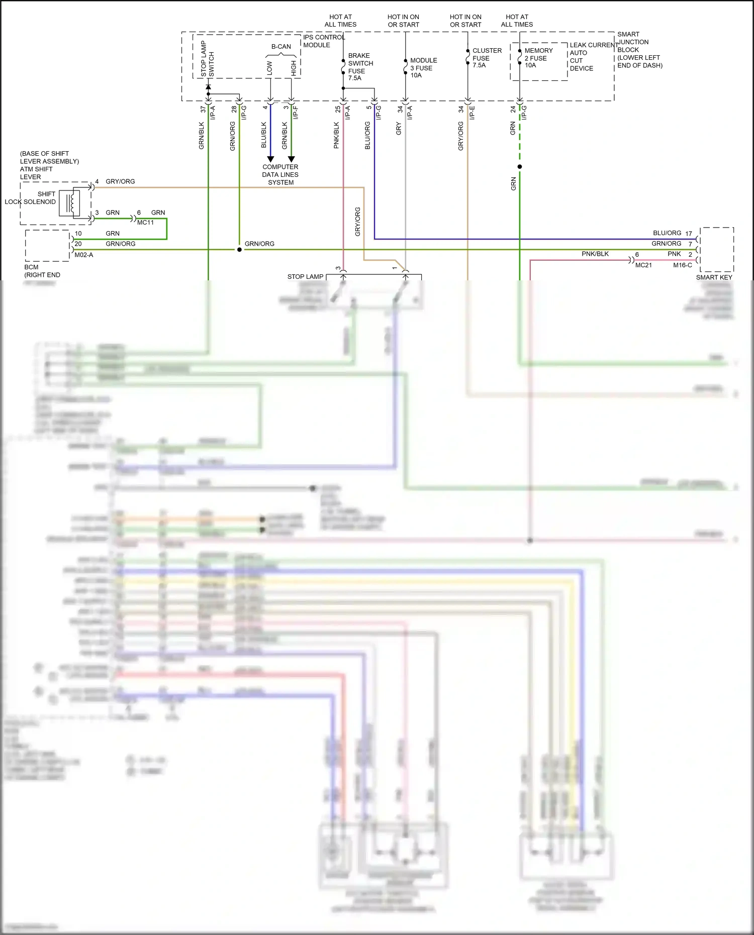 Wiring diagram accel pedal position sensor for Hyundai Tucson III (2015-2018) (1 of 3)
