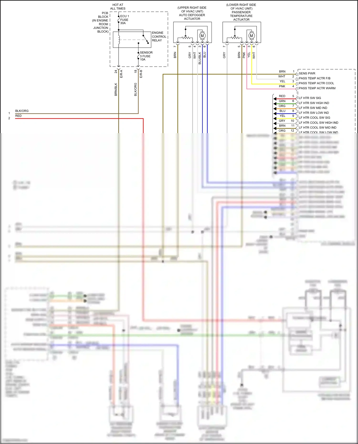 Wiring diagram auto defogger sensor for Hyundai Tucson III (2015-2018) (1 of 2)