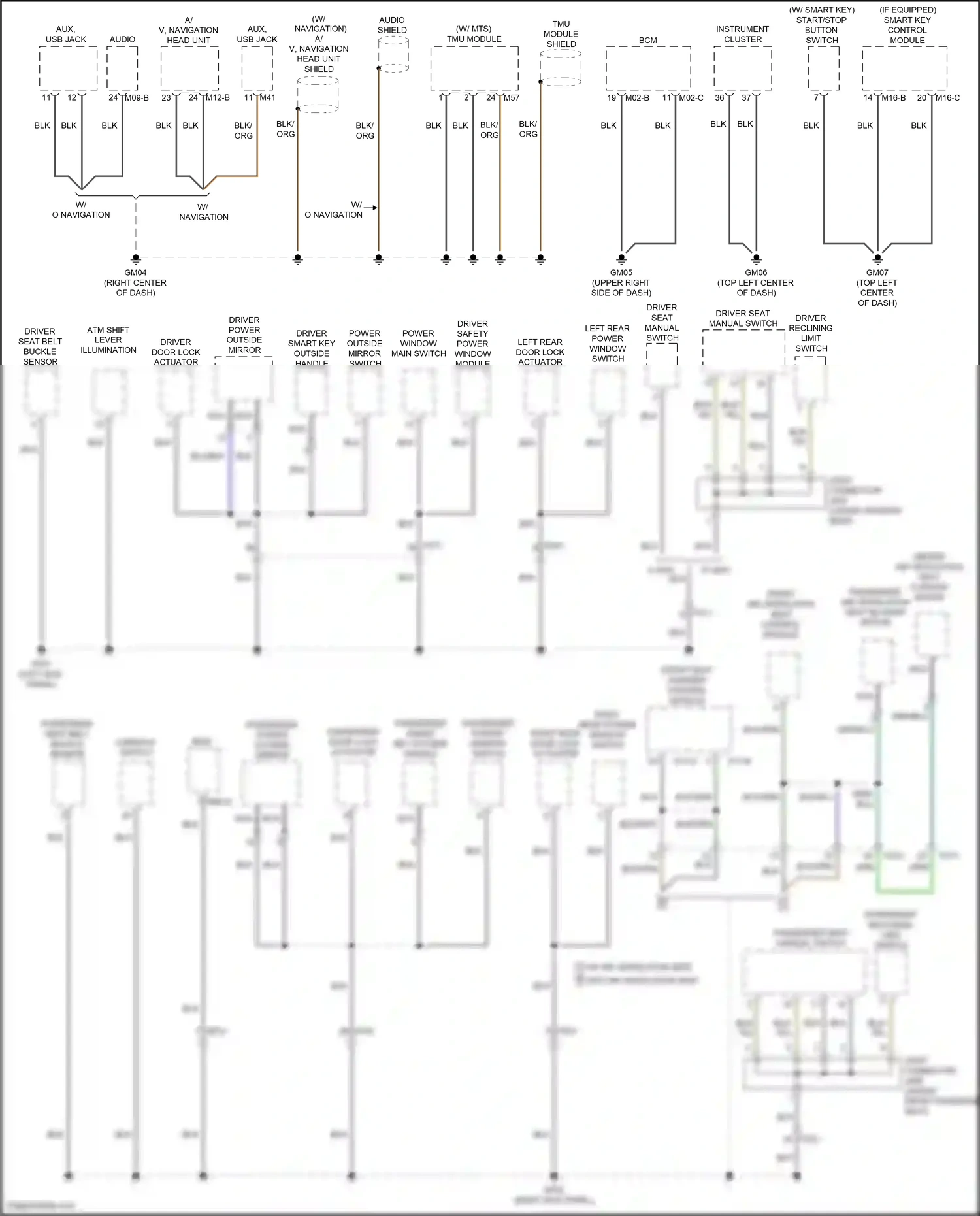 Wiring diagram console switch for Hyundai Tucson III (2015-2018) (4 of 9)