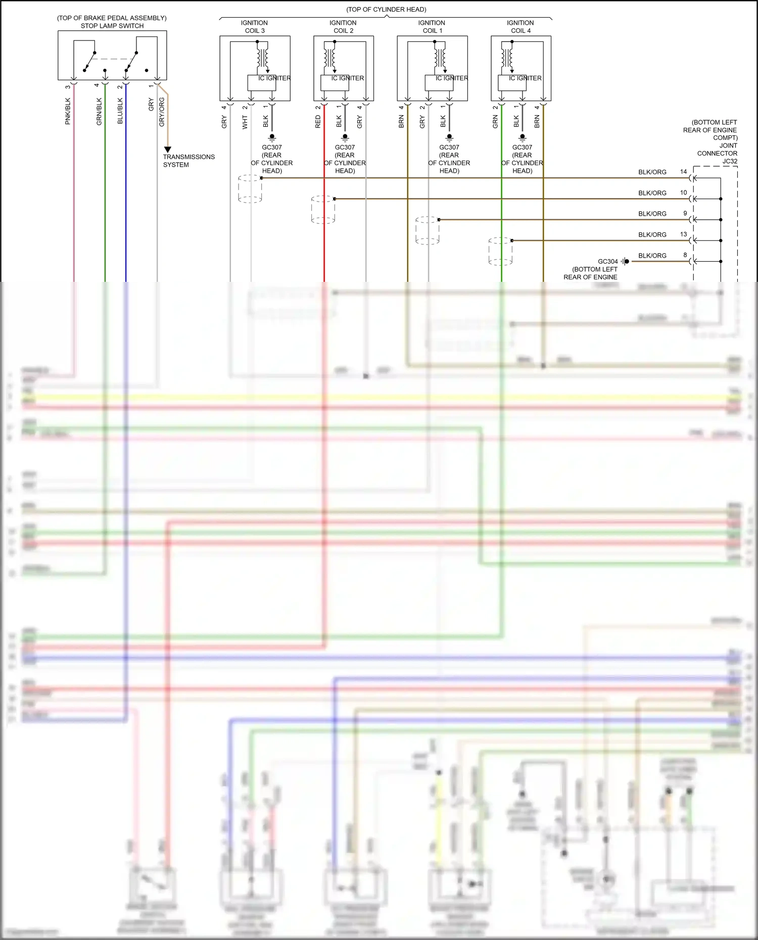 Wiring diagram engine check ind for Hyundai Tucson III (2015-2018) (1 of 1)