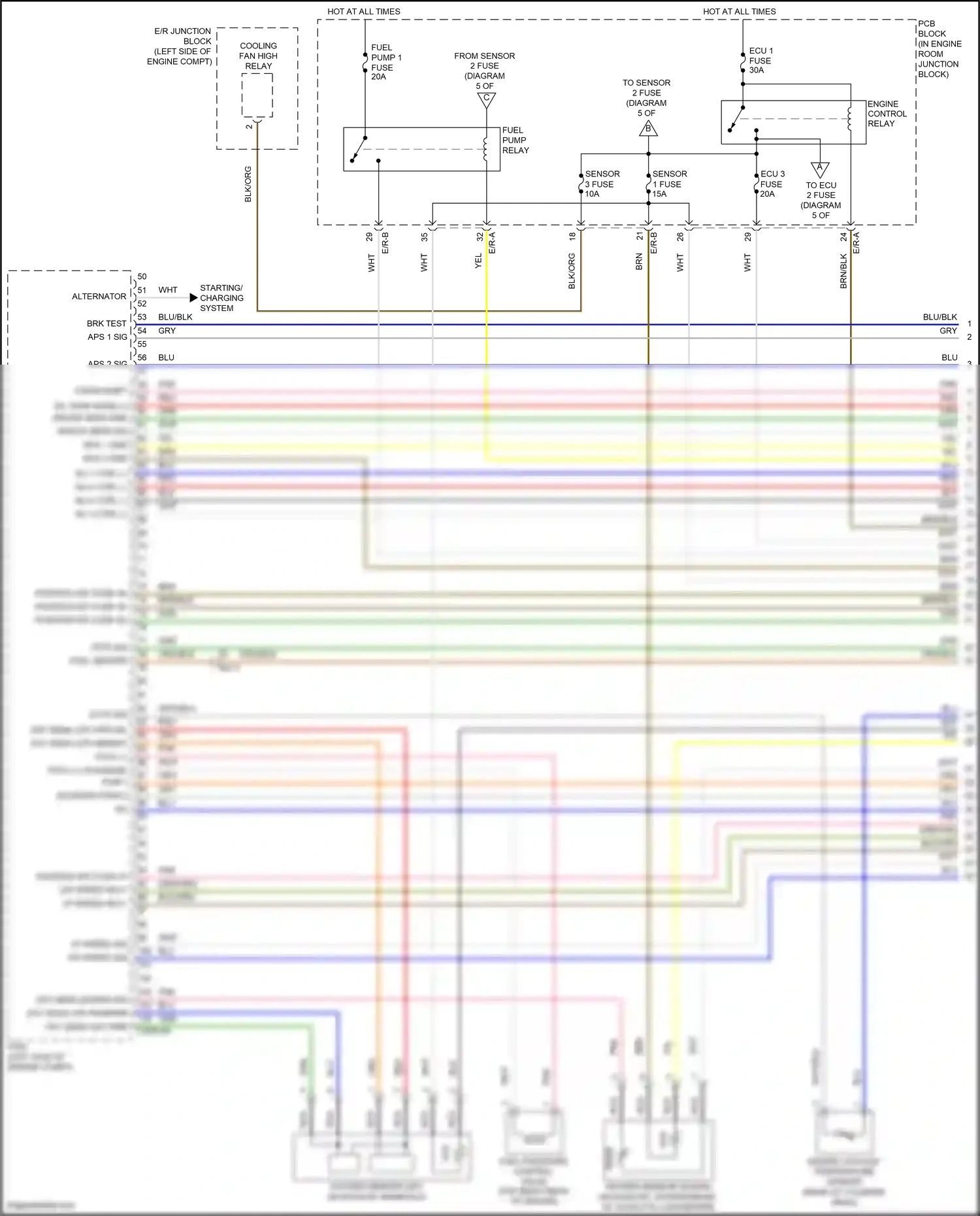 Wiring diagram engine coolant temperature sensor for Hyundai Tucson III (2015-2018) (5 of 5)