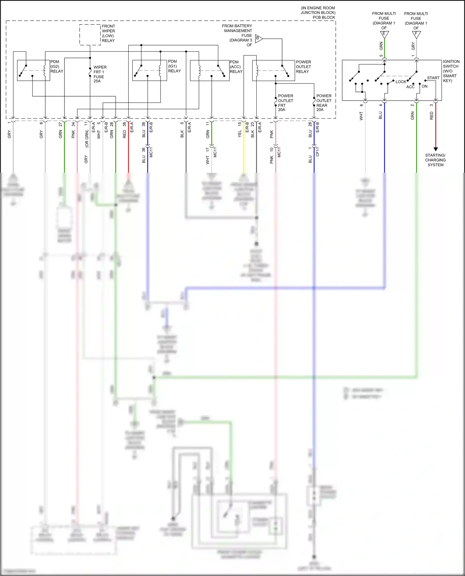 Wiring diagram ignition switch for Hyundai Tucson III (2015-2018) (1 of 2)