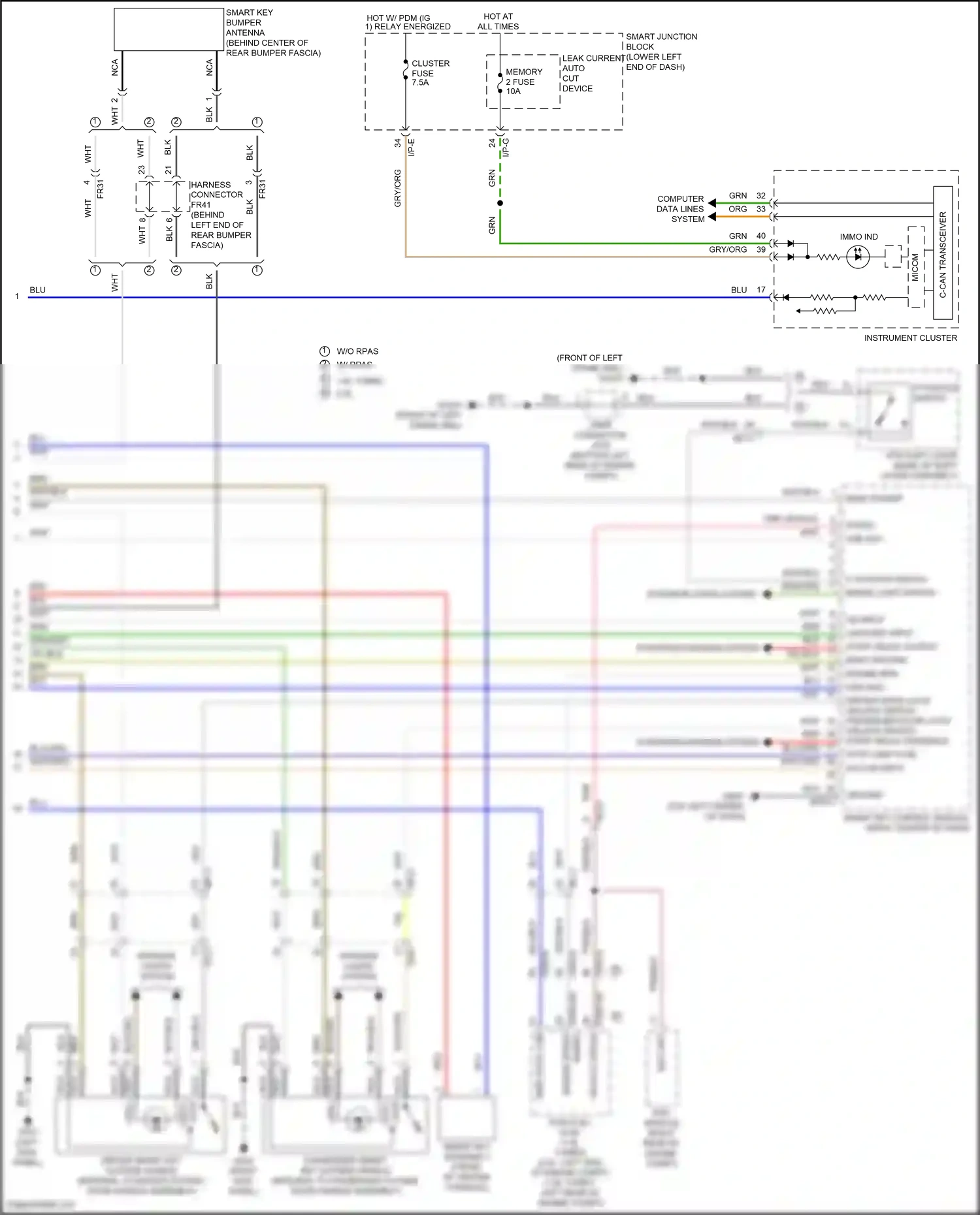 Wiring diagram immo data line for Hyundai Tucson III (2015-2018) (2 of 4)