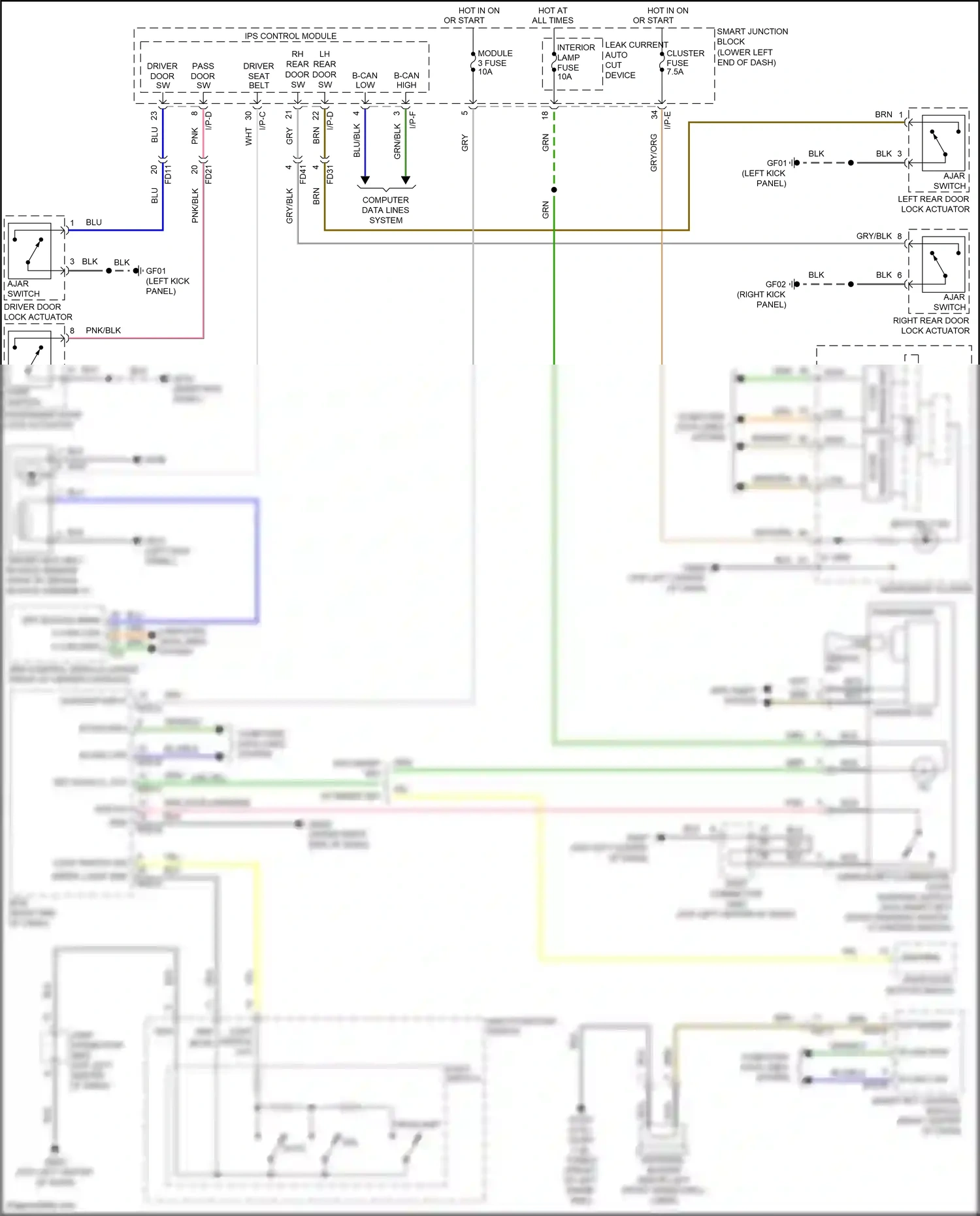 Wiring diagram light switch for Hyundai Tucson III (2015-2018) (1 of 1)
