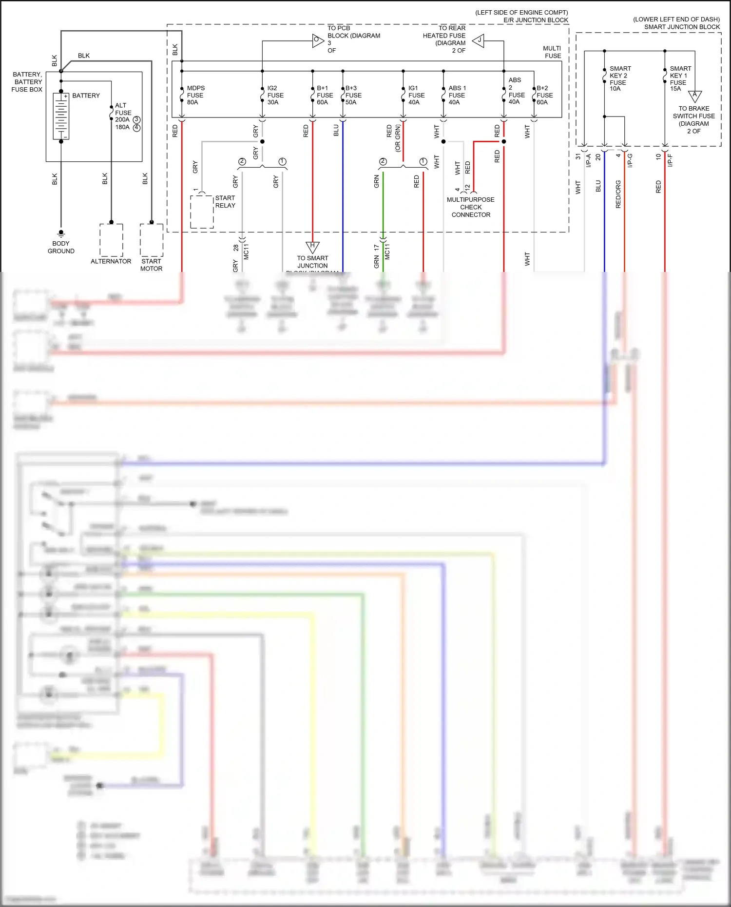Wiring diagram mdps unit for Hyundai Tucson III (2015-2018) (3 of 4)