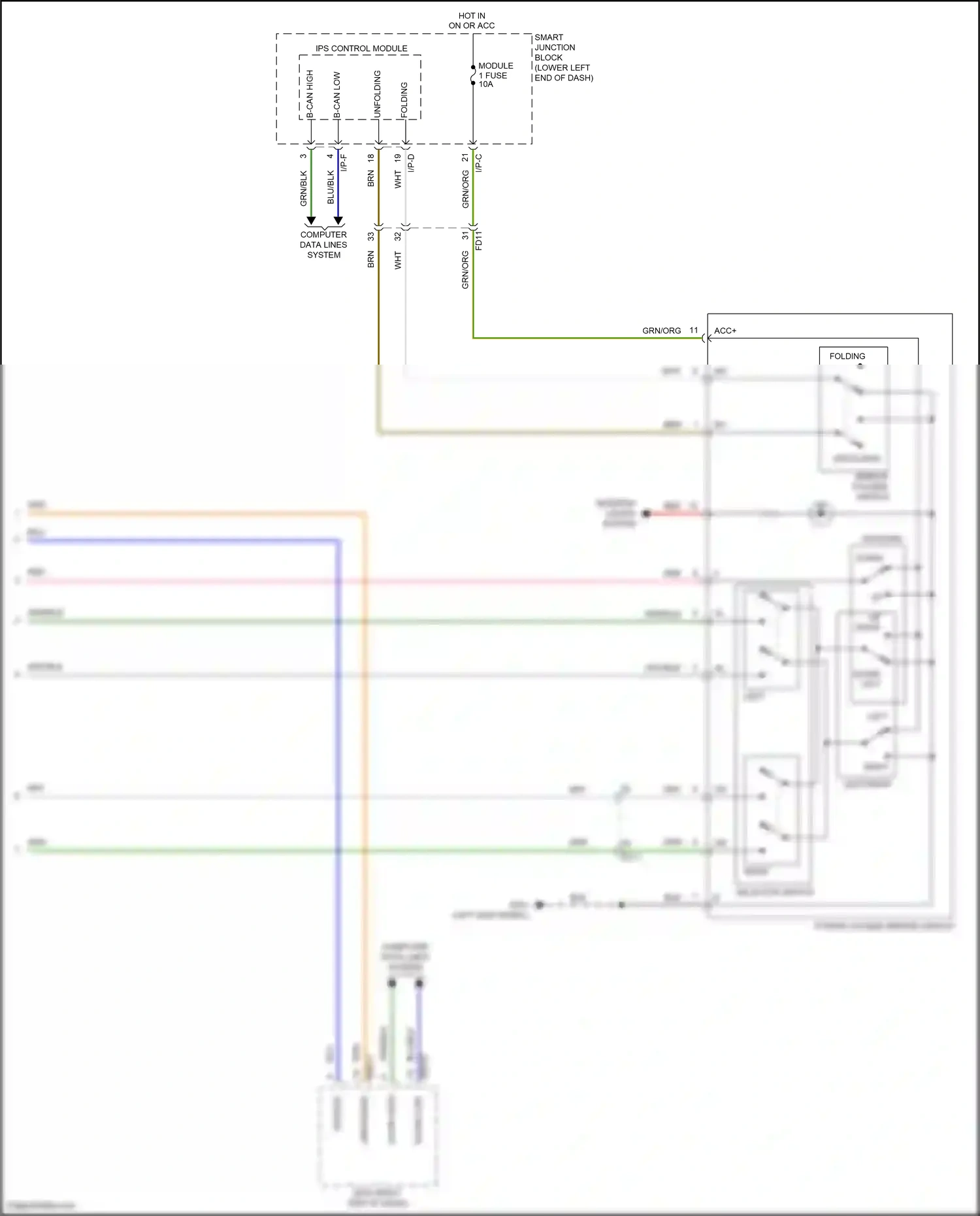 Wiring diagram selector switch for Hyundai Tucson III (2015-2018) (1 of 1)