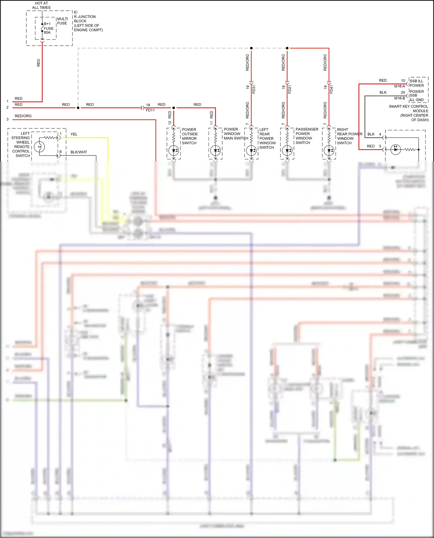 Wiring diagram start/stop button switch for Hyundai Tucson III (2015-2018) (2 of 4)