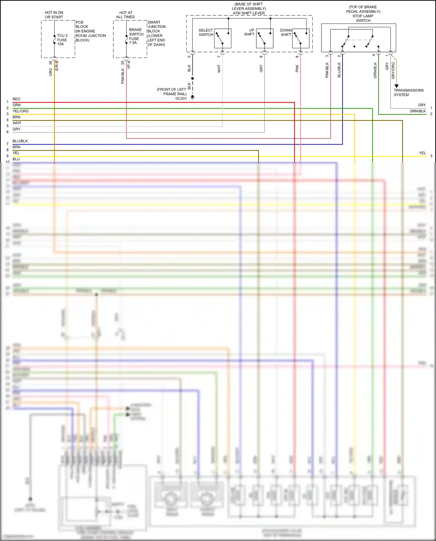 Wiring diagram up shift for Hyundai Tucson III (2015-2018) (5 of 5)