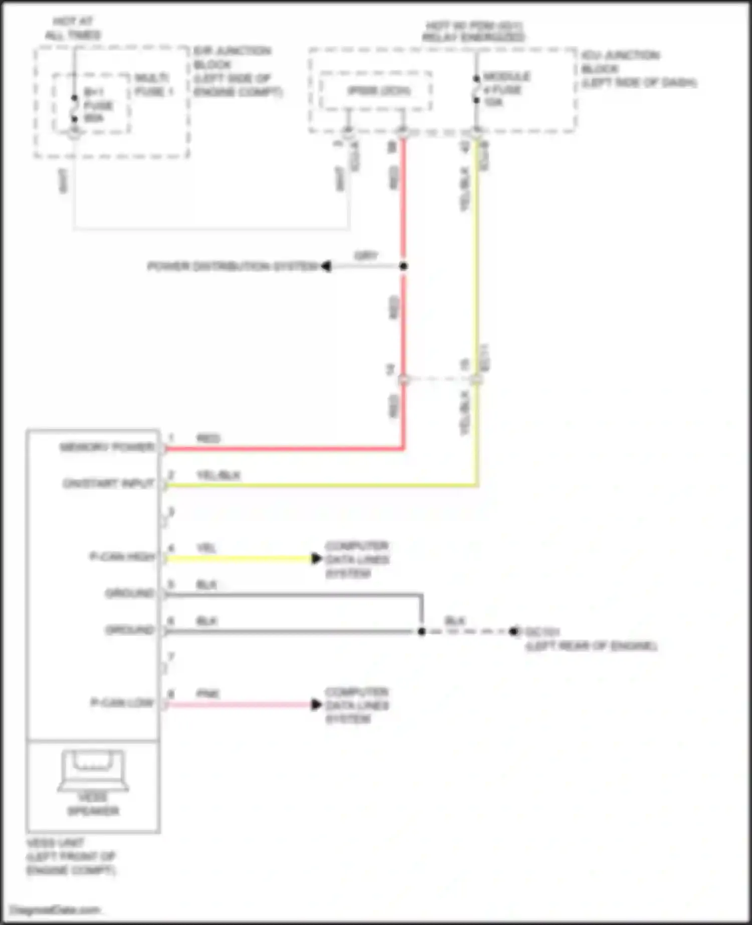 Tucson Hyundai IV (2020-2024): Virtual engine sound system circuit