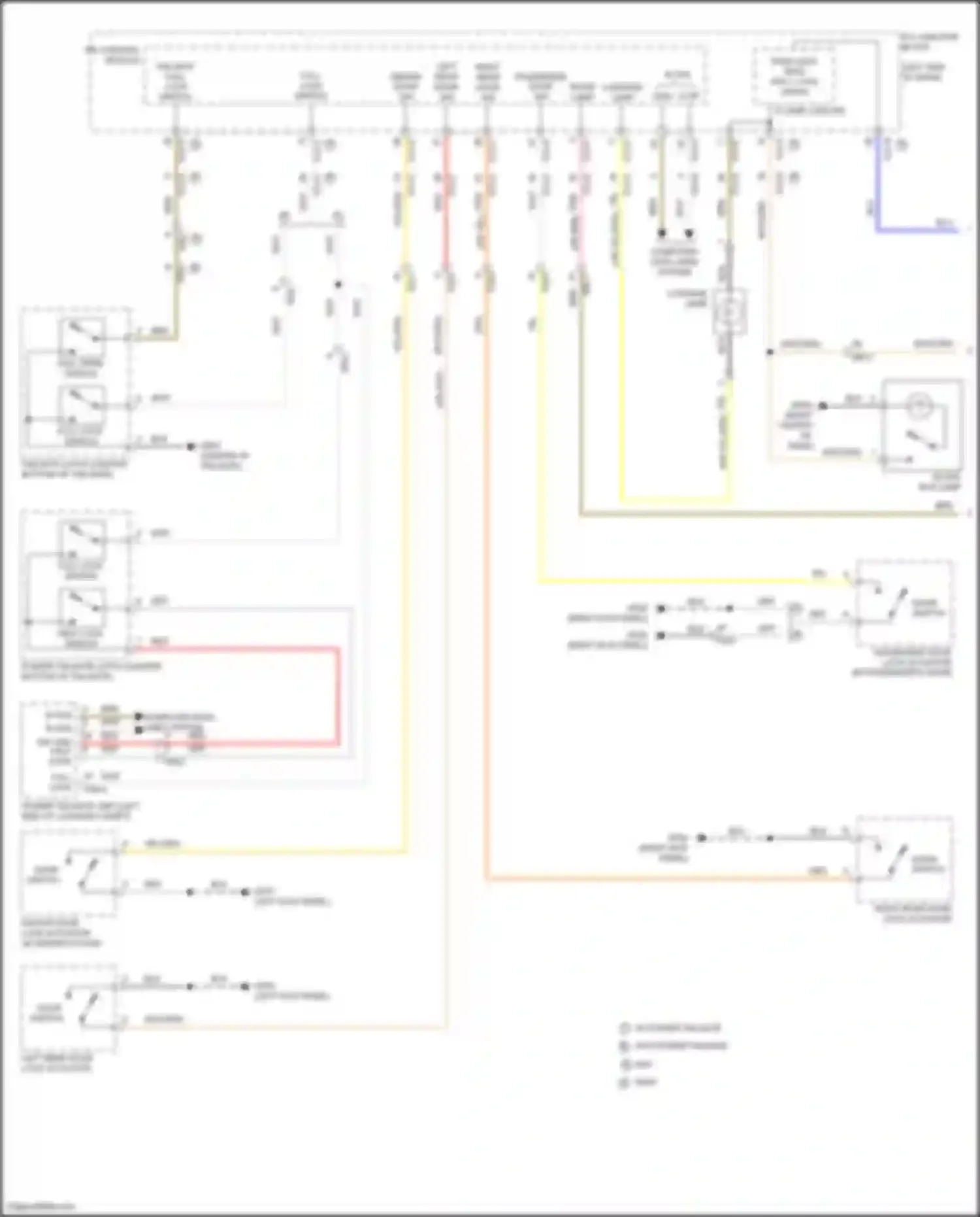 Tucson Hyundai IV (2020-2024): Courtesy lamps circuit, except hybrid (1 of 3)