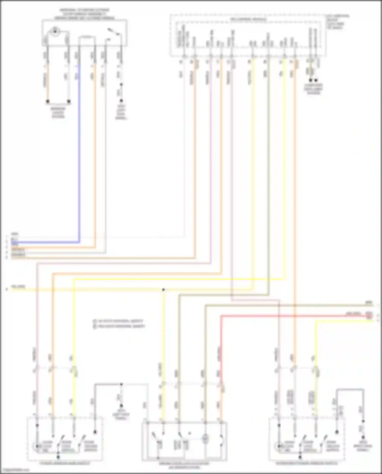 Tucson Hyundai IV (2020-2024): Power door locks circuit, except nx4a w/o nfc (3 of 4)
