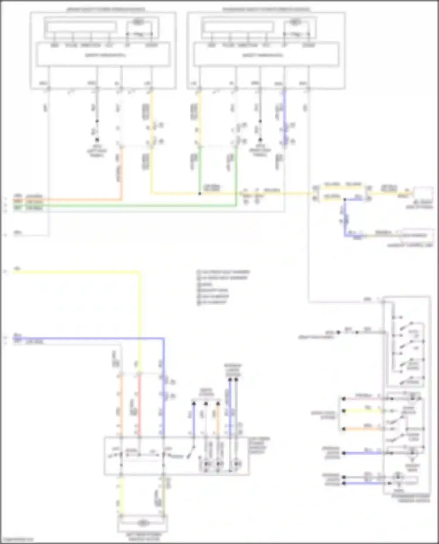 Tucson Hyundai IV (2020-2024): Power windows circuit, w/ front safety power windows (2 of 2)