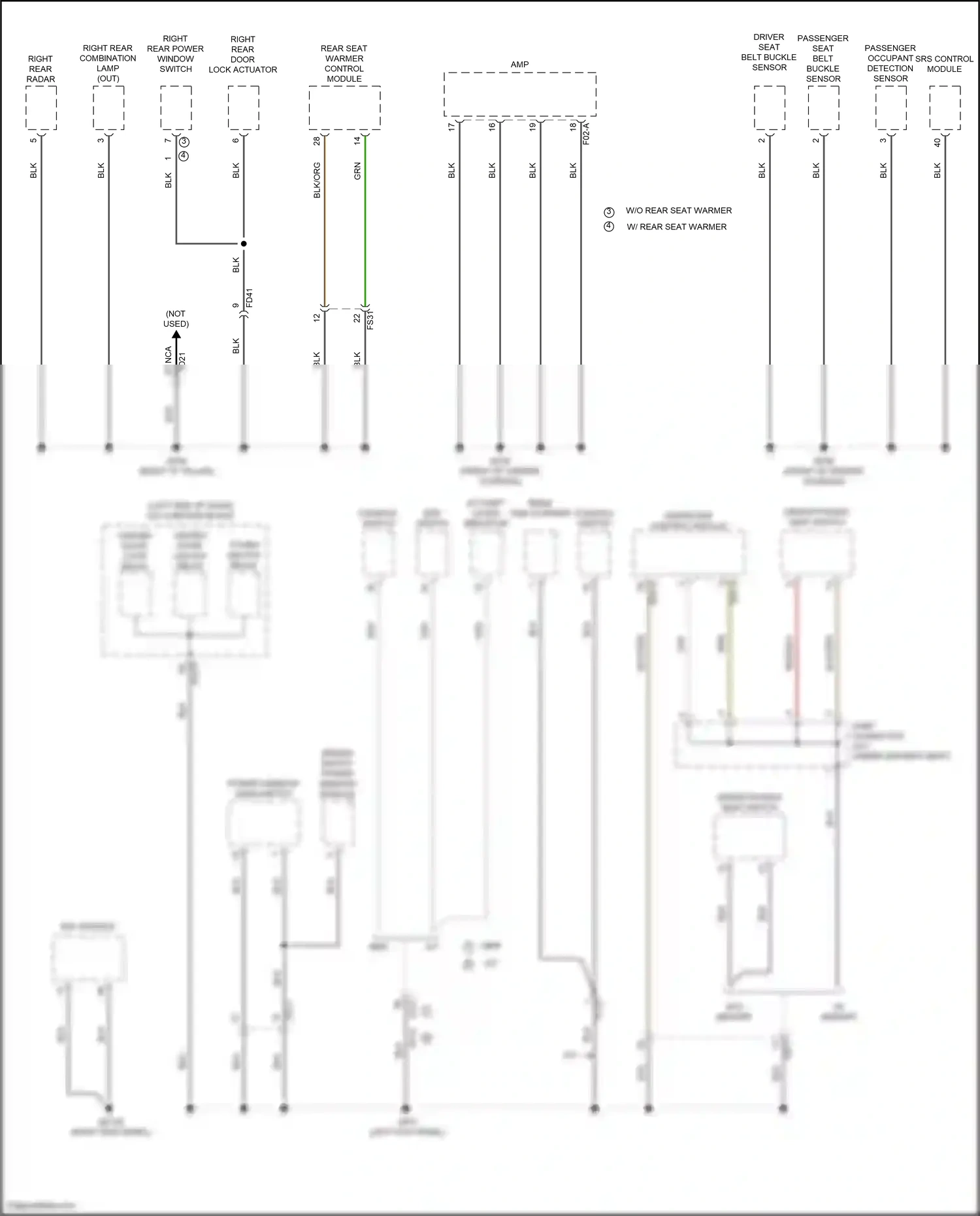 Hyundai Tucson IV (2020-2024) console switch wiring diagram  (2 of 9)