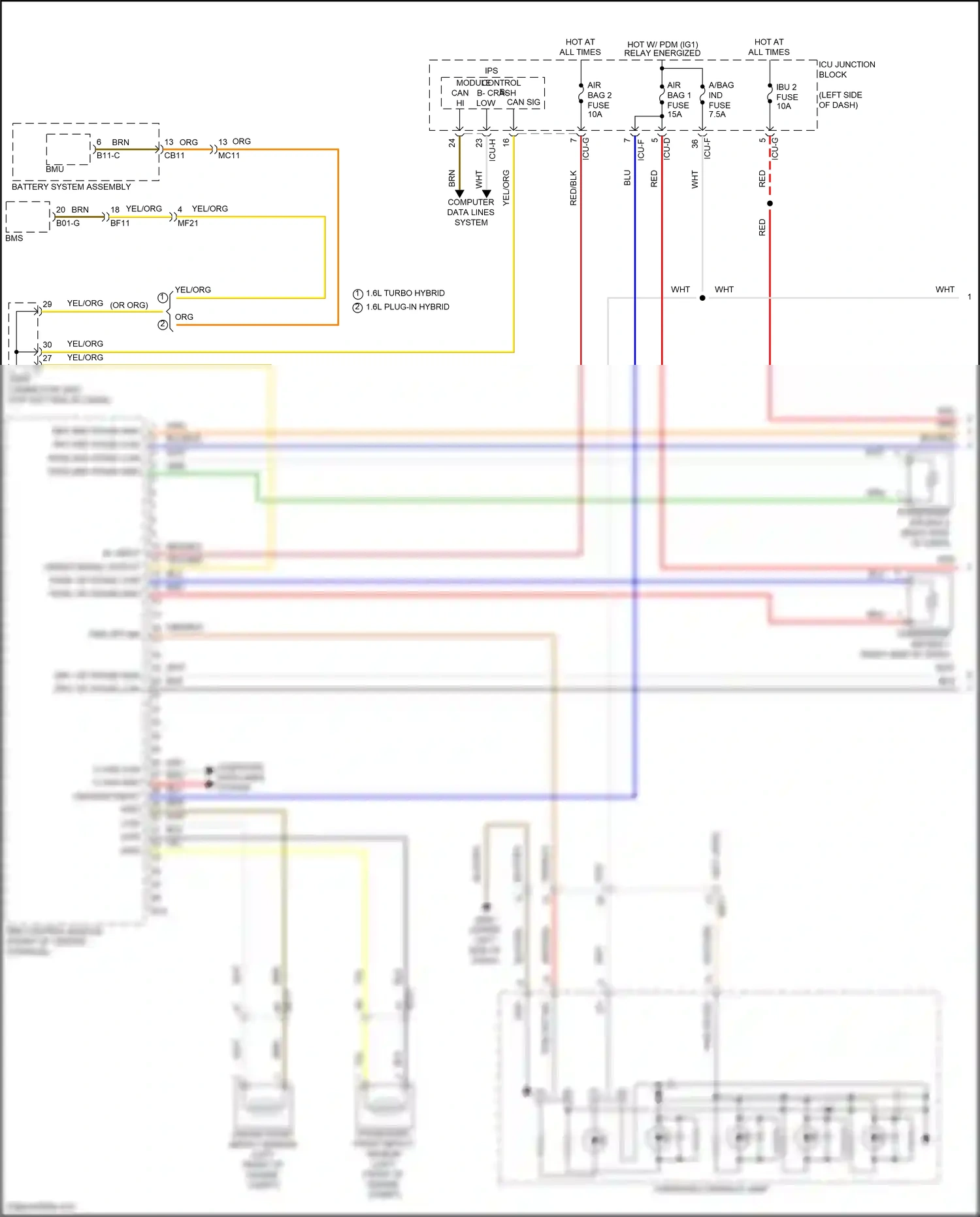 Hyundai Tucson IV (2020-2024) driver front impact sensor wiring diagram  (2 of 2)