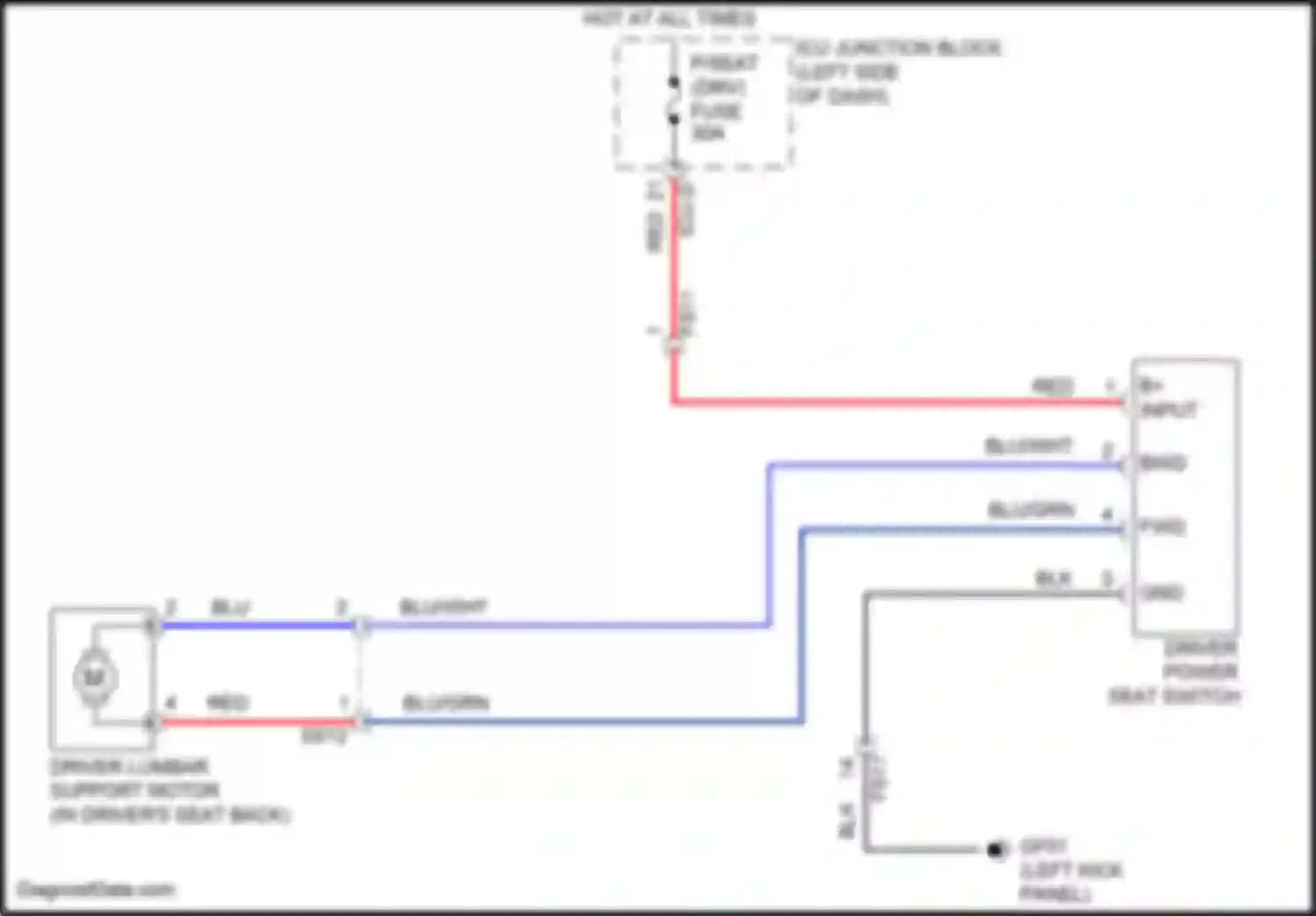 Wiring diagram driver power seat switch for Hyundai Tucson IV (2020-2024) (9 of 11)
