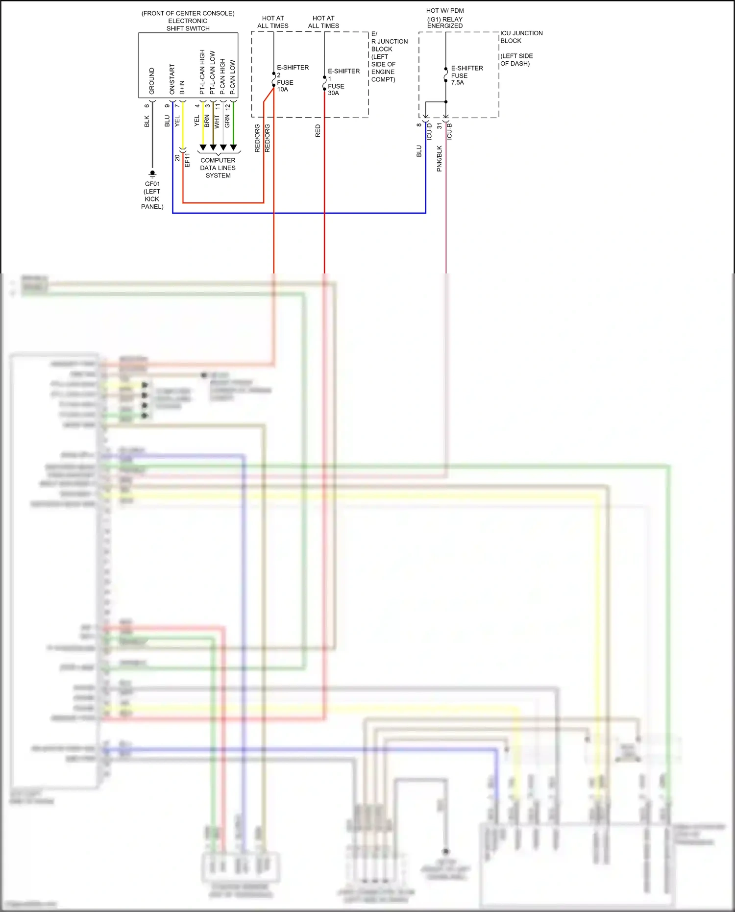 Hyundai Tucson IV (2020-2024) electronic shift switch wiring diagram  (8 of 22)