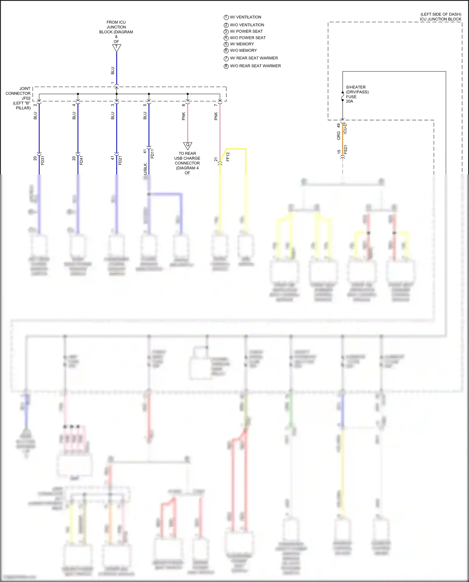 Hyundai Tucson IV (2020-2024) front console switch wiring diagram  (14 of 15)