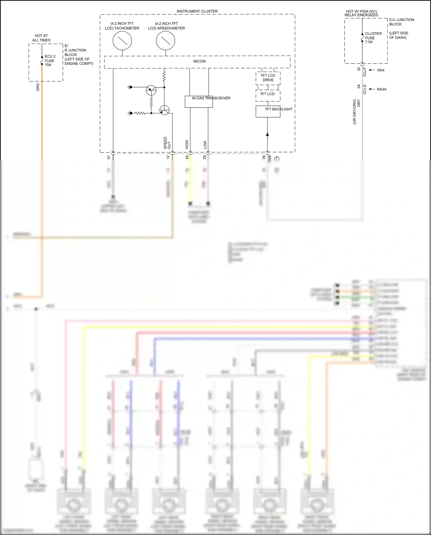 Hyundai Tucson IV (2020-2024) left front wheel sensor wiring diagram  (3 of 4)