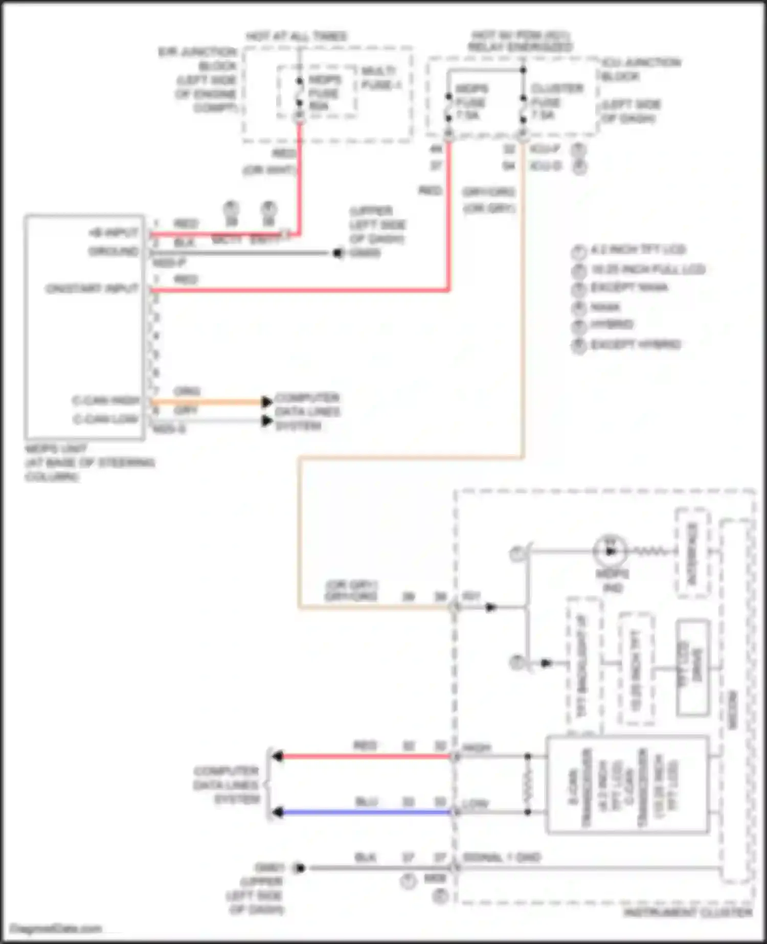Wiring diagram mdps ind for Hyundai Tucson IV (2020-2024) (1 of 4)