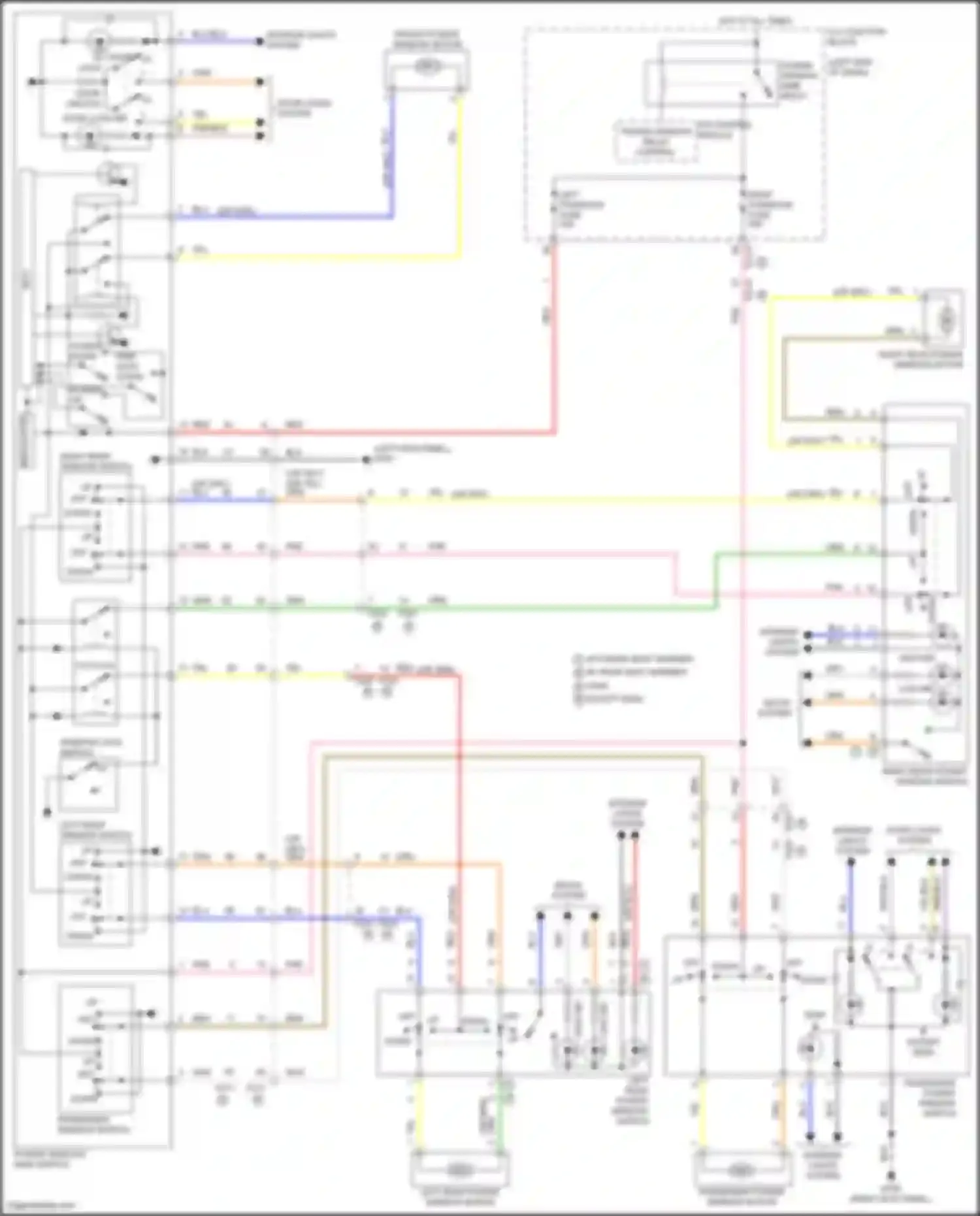 Wiring diagram passenger power window motor for Hyundai Tucson IV (2020-2024) (1 of 2)