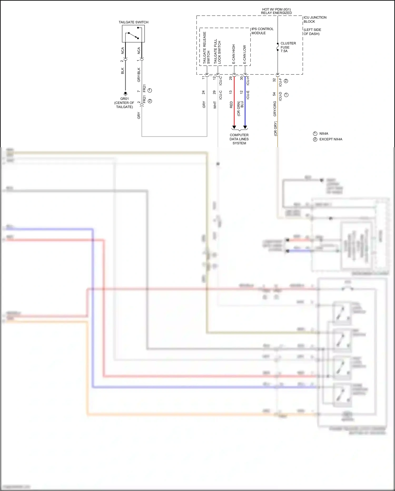 Hyundai Tucson IV (2020-2024) tailgate switch wiring diagram  (5 of 6)