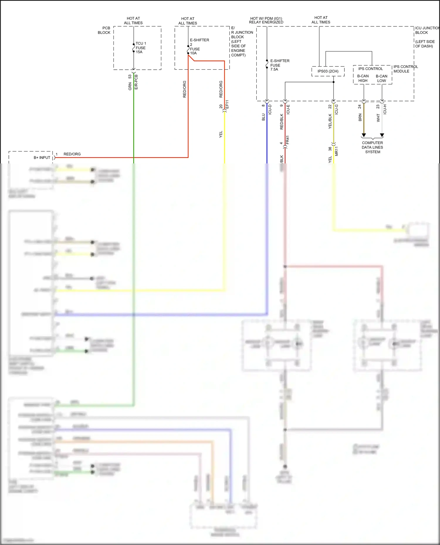 Hyundai Tucson IV (2020-2024) transaxle range switch wiring diagram  (2 of 5)