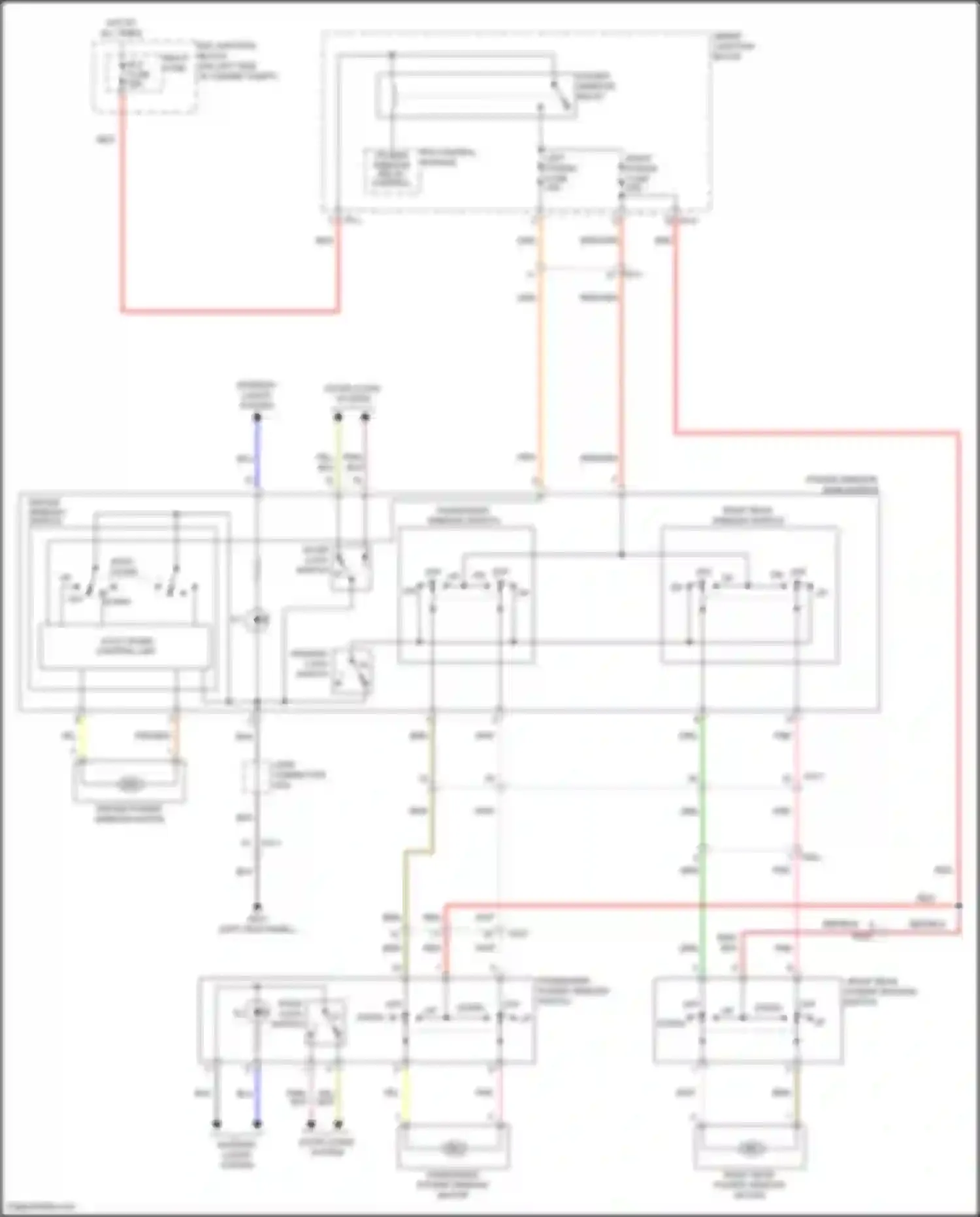 Wiring diagram auto down control unit for Hyundai Veloster I facelift (2015-2017) (1 of 1)