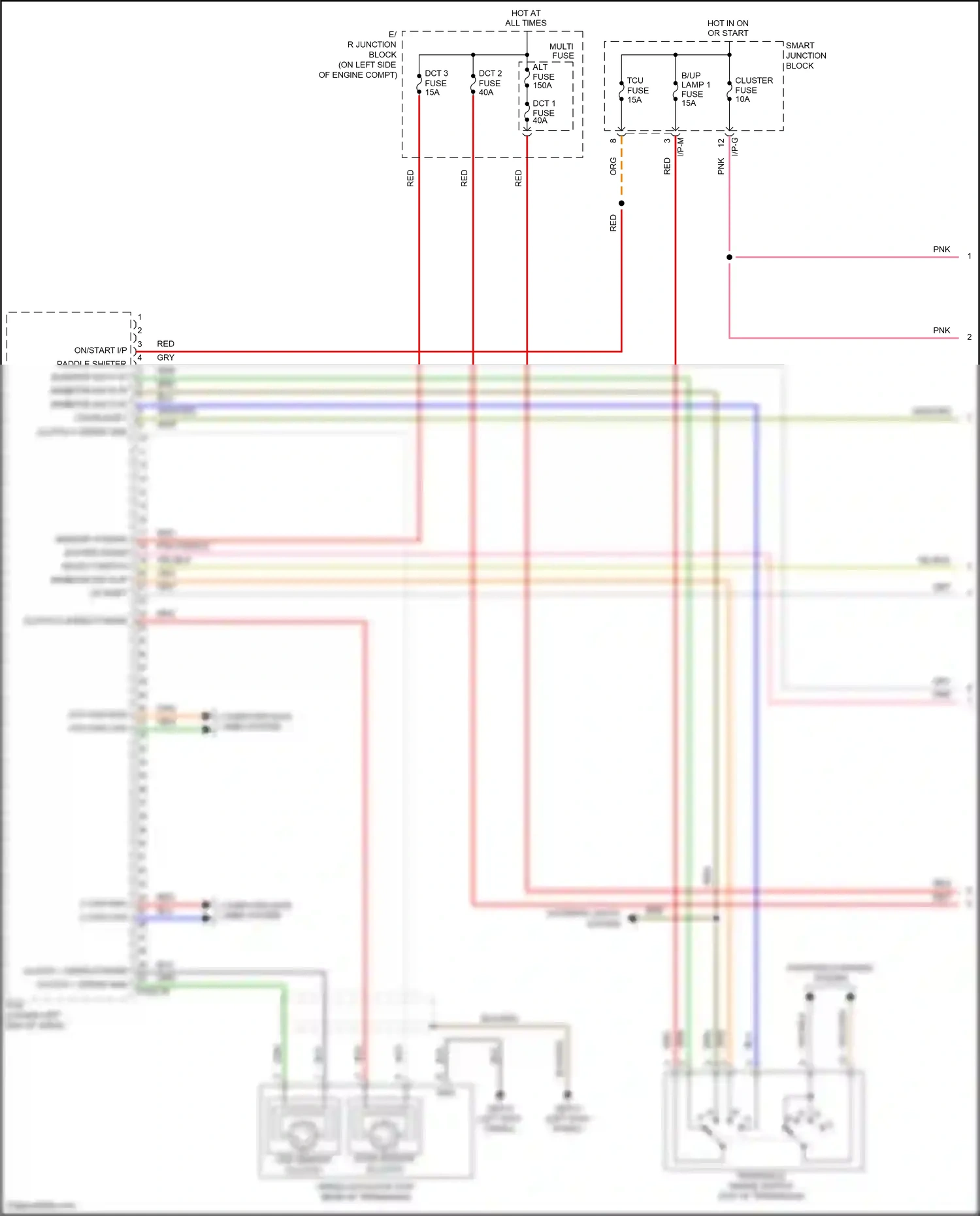 Wiring diagram down shift for Hyundai Veloster I facelift (2015-2017) (2 of 3)