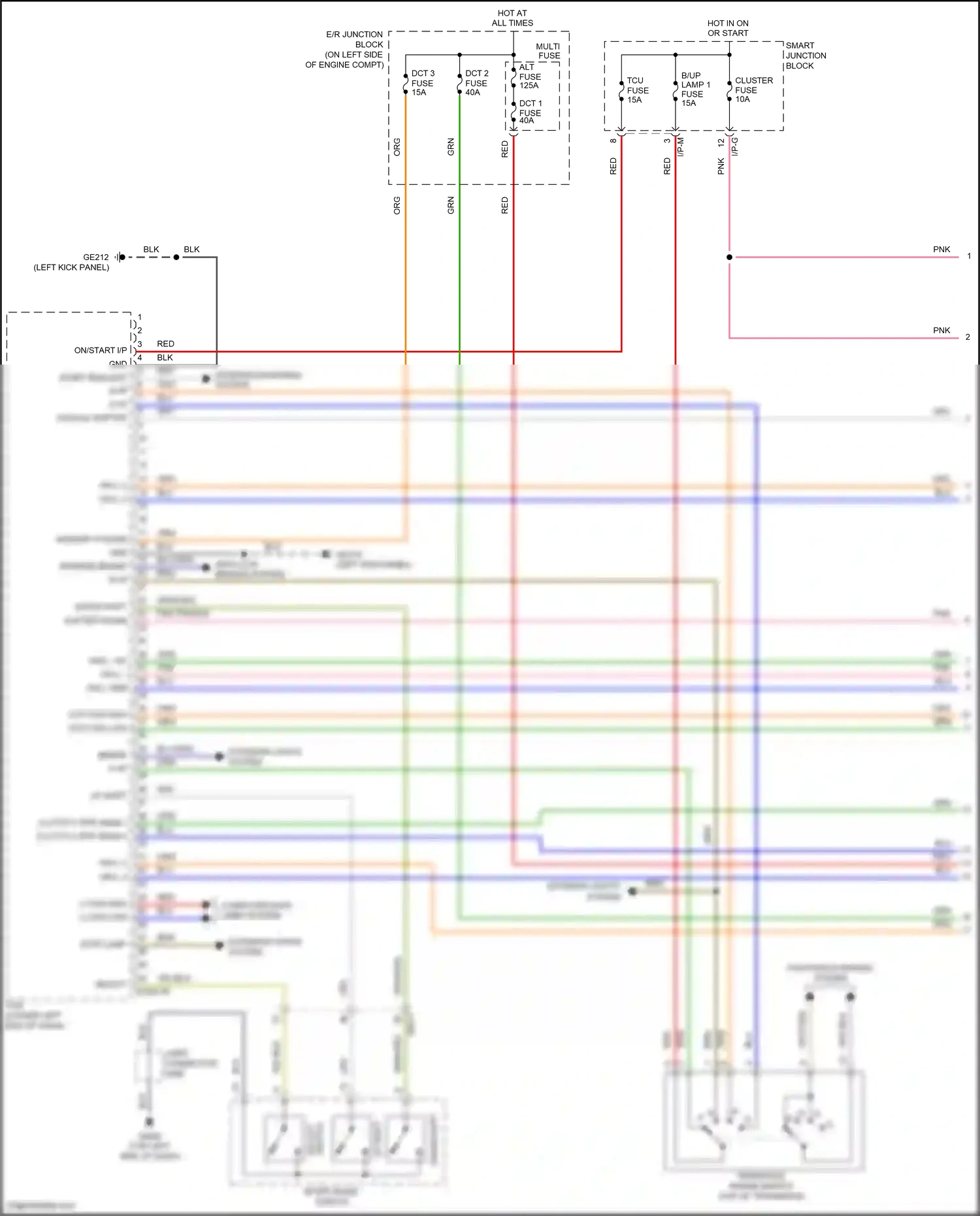 Wiring diagram down shift for Hyundai Veloster I facelift (2015-2017) (1 of 3)