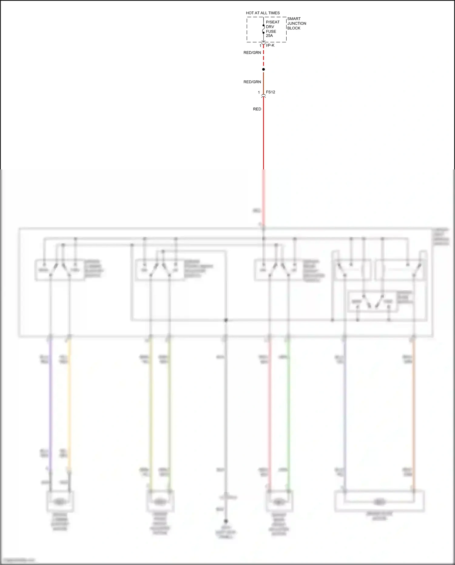 Wiring diagram driver lumbar support switch for Hyundai Veloster I facelift (2015-2017) (1 of 1)