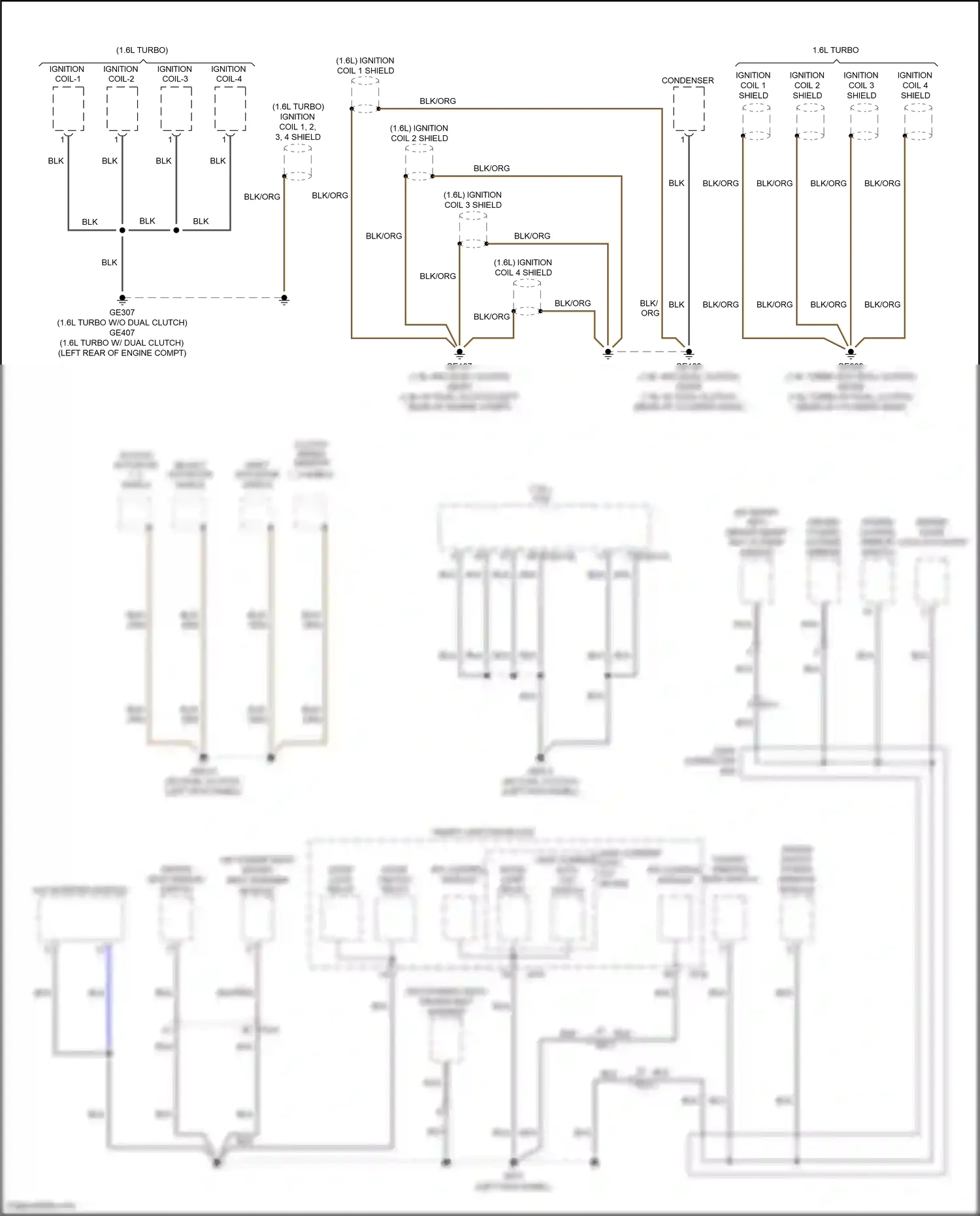 Wiring diagram ignition coil 2 shield for Hyundai Veloster I facelift (2015-2017) (1 of 1)