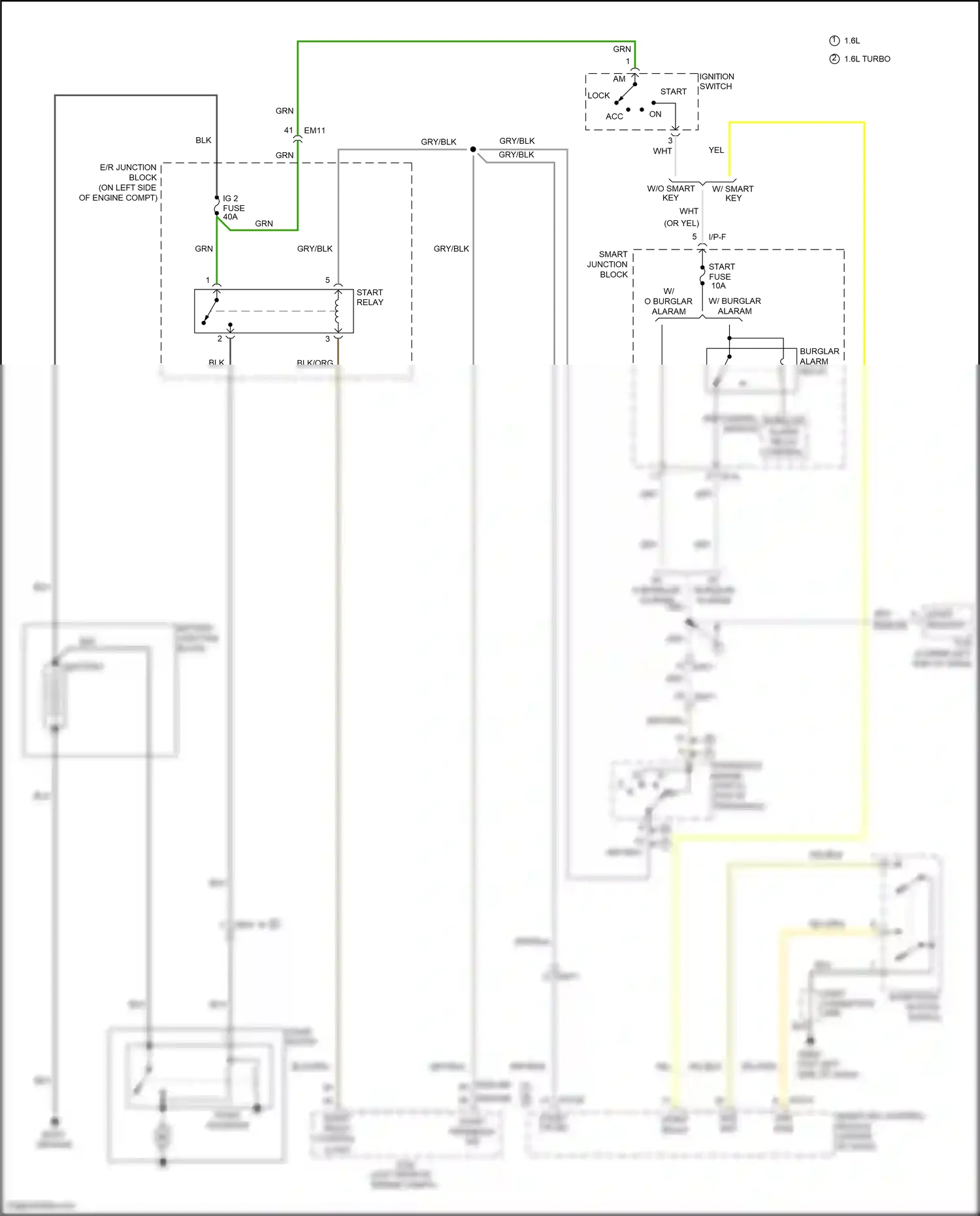 Wiring diagram ignition switch for Hyundai Veloster I facelift (2015-2017) (1 of 5)