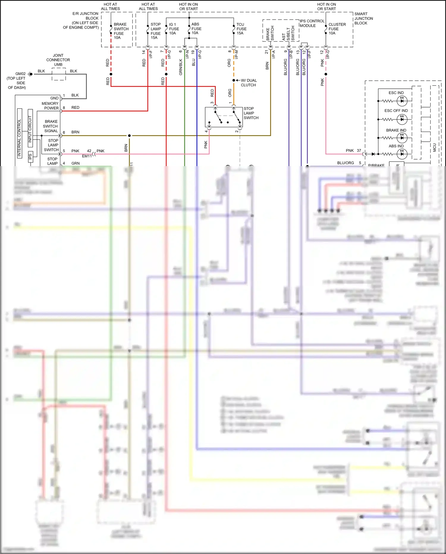 Wiring diagram internal control for Hyundai Veloster I facelift (2015-2017) (1 of 2)