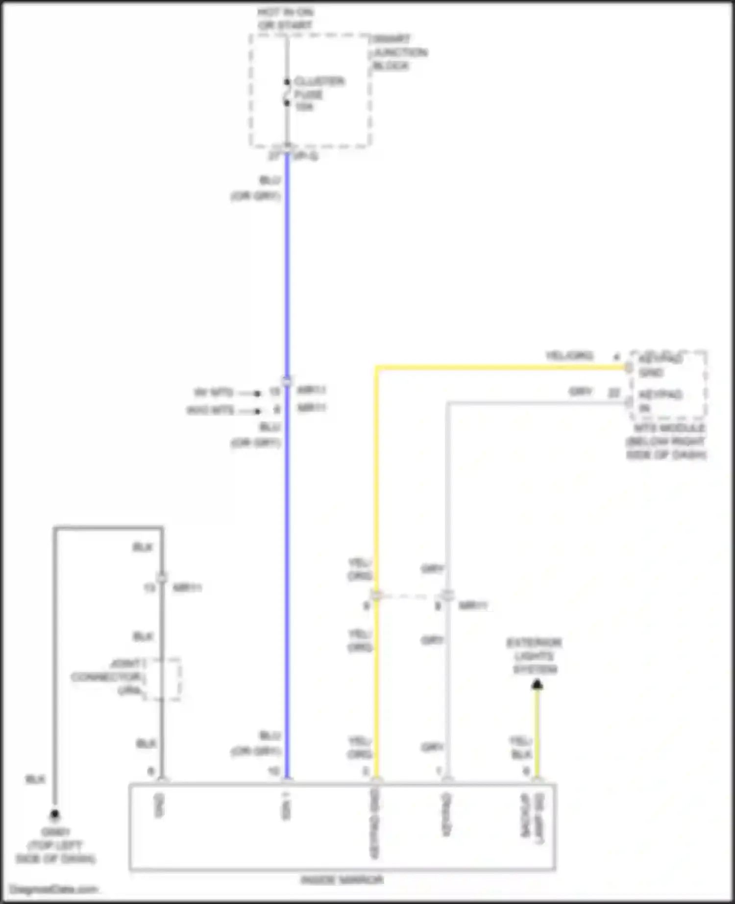Wiring diagram keypad in for Hyundai Veloster I facelift (2015-2017) (1 of 2)