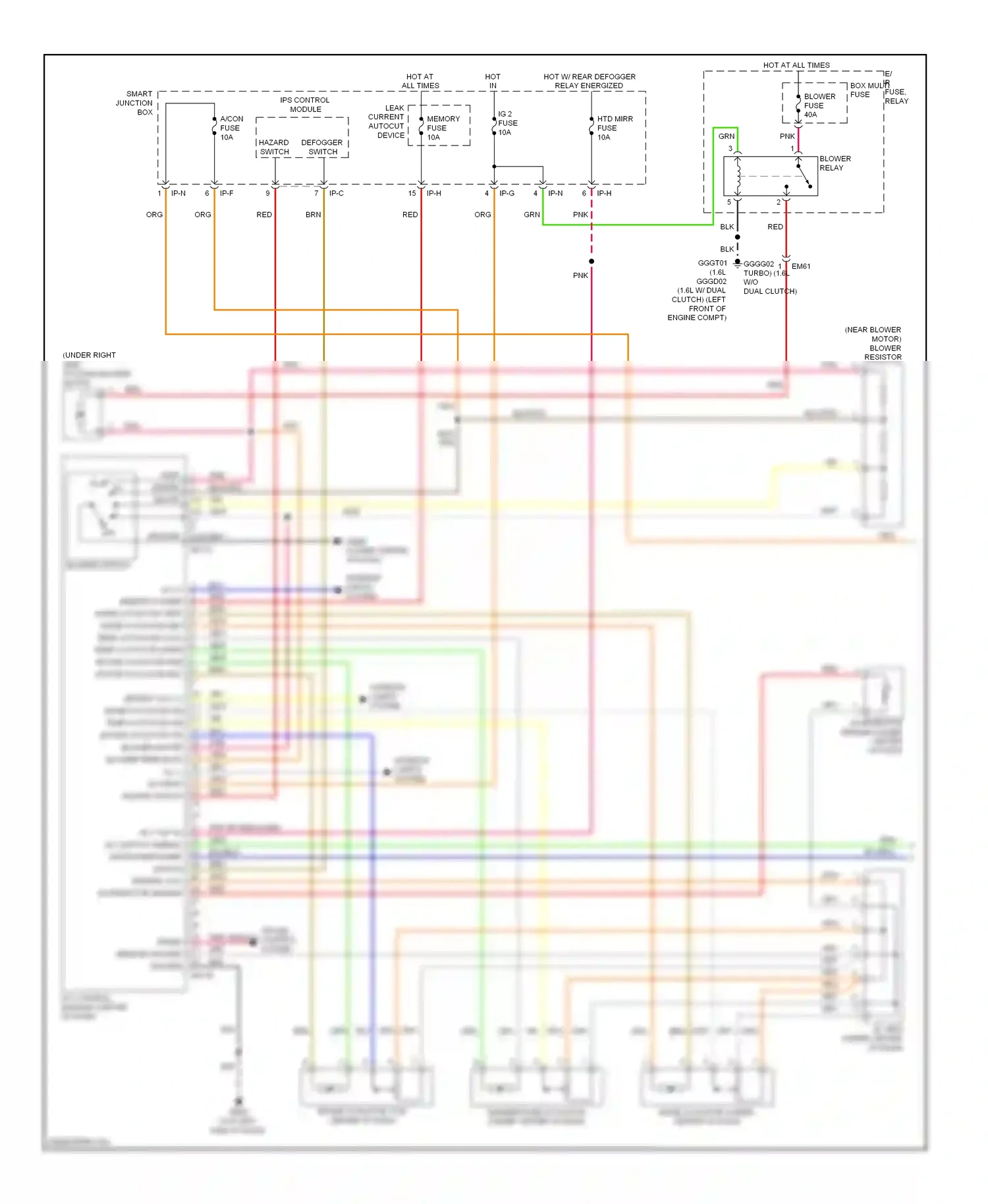 Wiring diagram defogger hazard switch switch for Hyundai Veloster I (2011-2015) (1 of 1)