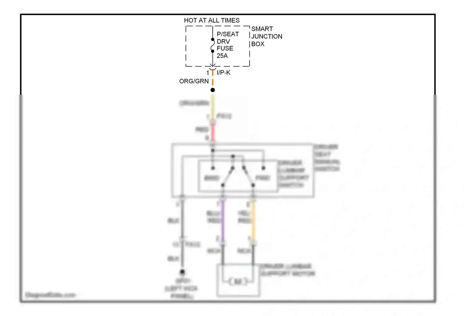 Wiring diagram driver lumbar support switch for Hyundai Veloster I (2011-2015) (1 of 1)