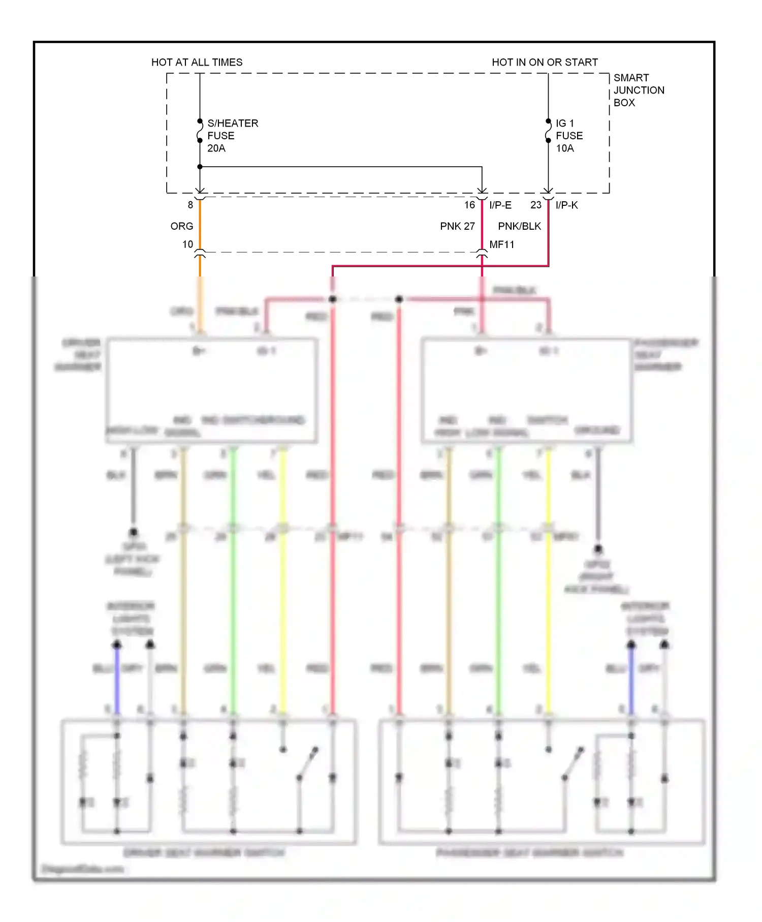Wiring diagram i/p-e for Hyundai Veloster I (2011-2015) (12 of 19)