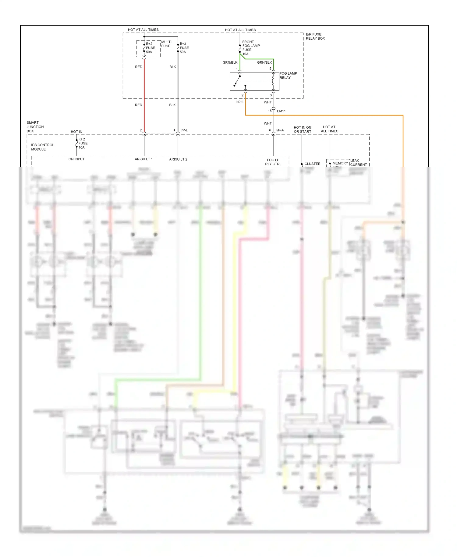 Wiring diagram light switch for Hyundai Veloster I (2011-2015) (4 of 4)