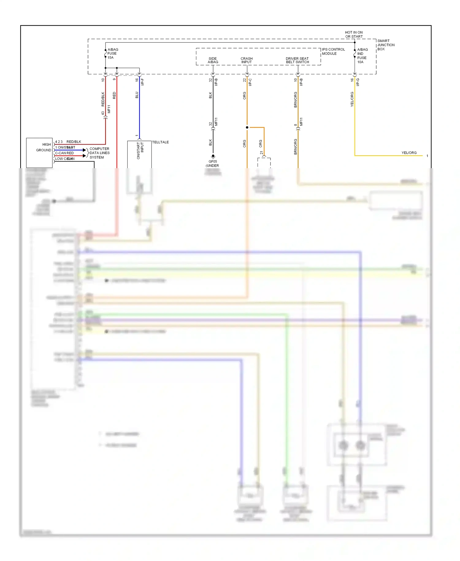 Wiring diagram on/start input for Hyundai Veloster I (2011-2015) (2 of 2)